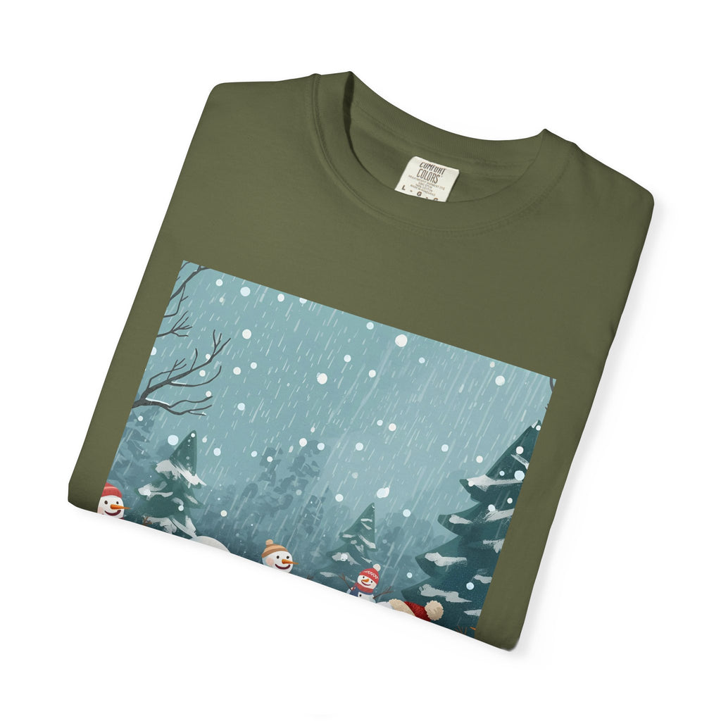 Festive Christmas Snowman Winter Wonderland T-shirt, Holiday Tee, Snowman Gift, Cozy Apparel, Unisex Christmas Shirt, Festive Winter Wear