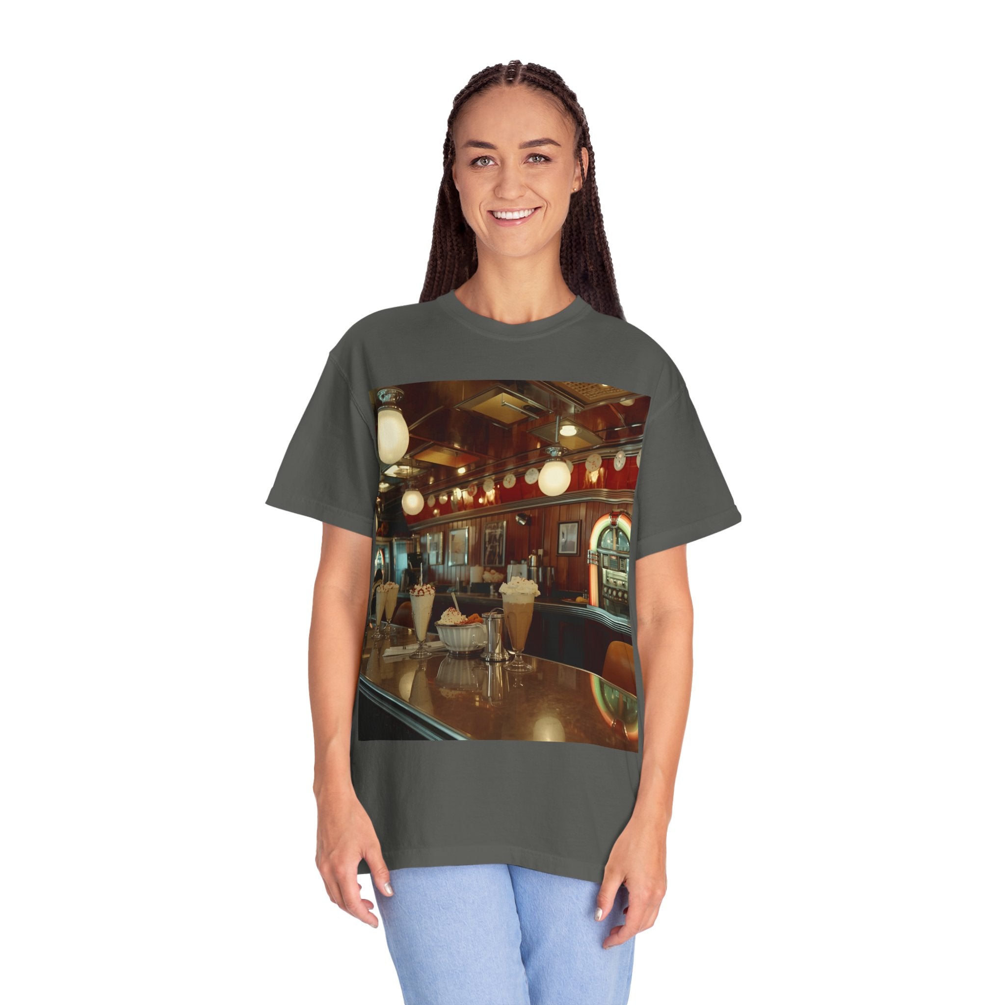 Cozy Vintage Café Vibe Unisex T-shirt, Casual Tee, Retro Style, Gift for Coffee Lovers, Summer Fashion, Everyday Wear