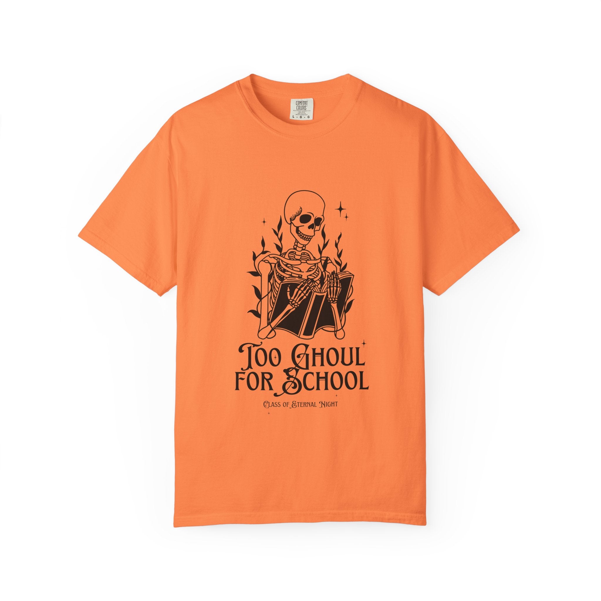 Spooky Skeleton Tee, Too Ghoul for School Shirt, Halloween T-Shirt, Unisex Graphic Tee, Fall Fashion Top, Goth Aesthetic Clothing