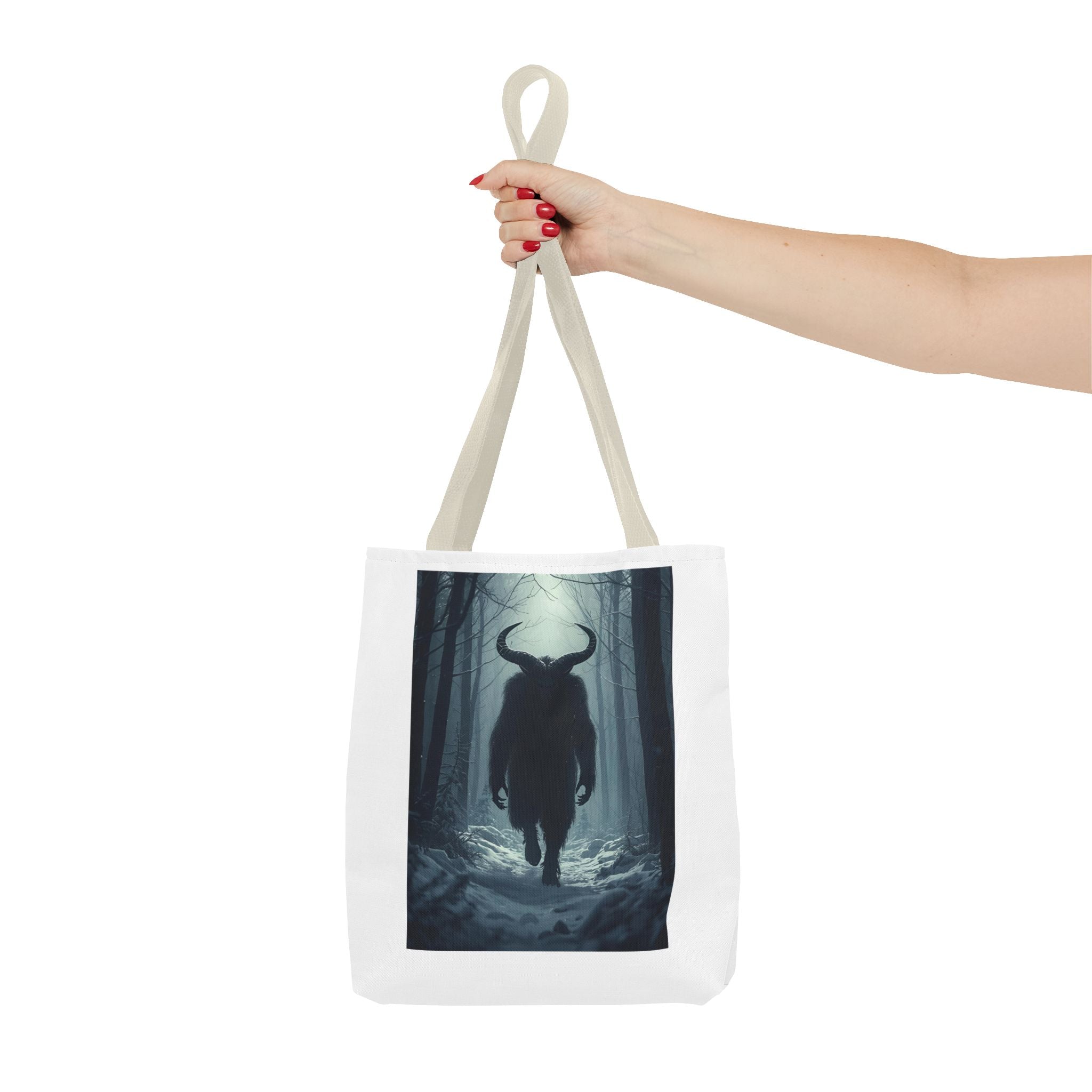 Spooky Forest Mythical Creature Tote Bag, Unique AOP Tote, Forest Design Bag, Eco-Friendly Shopping Bag, Gift for Nature Lovers, Stylish Carryall