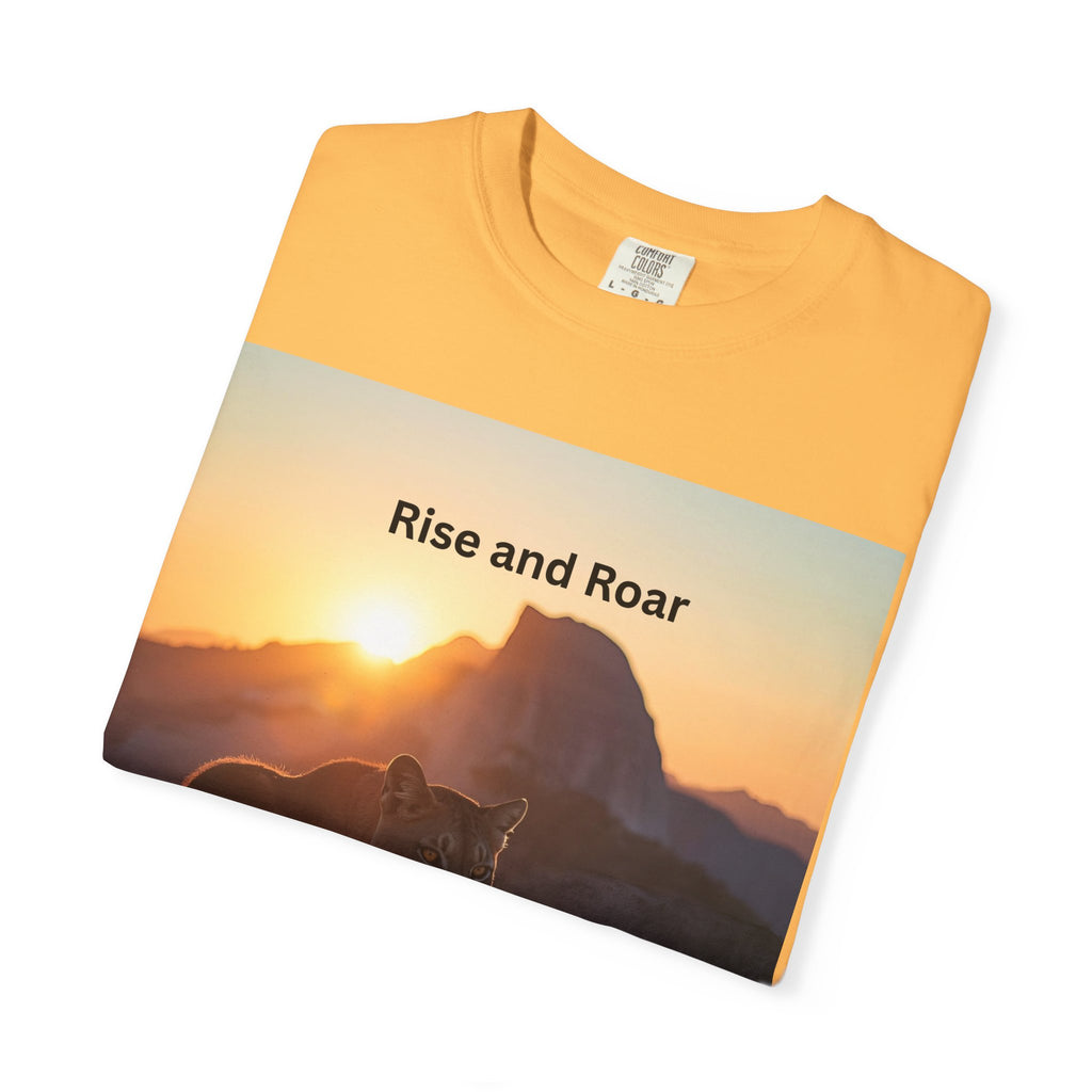 Unisex Nature-Inspired T-Shirt | "Rise and Roar" Graphic Tee, Outdoor Apparel, Gift for Adventurers, Wilderness Lovers, Motivational Shirt