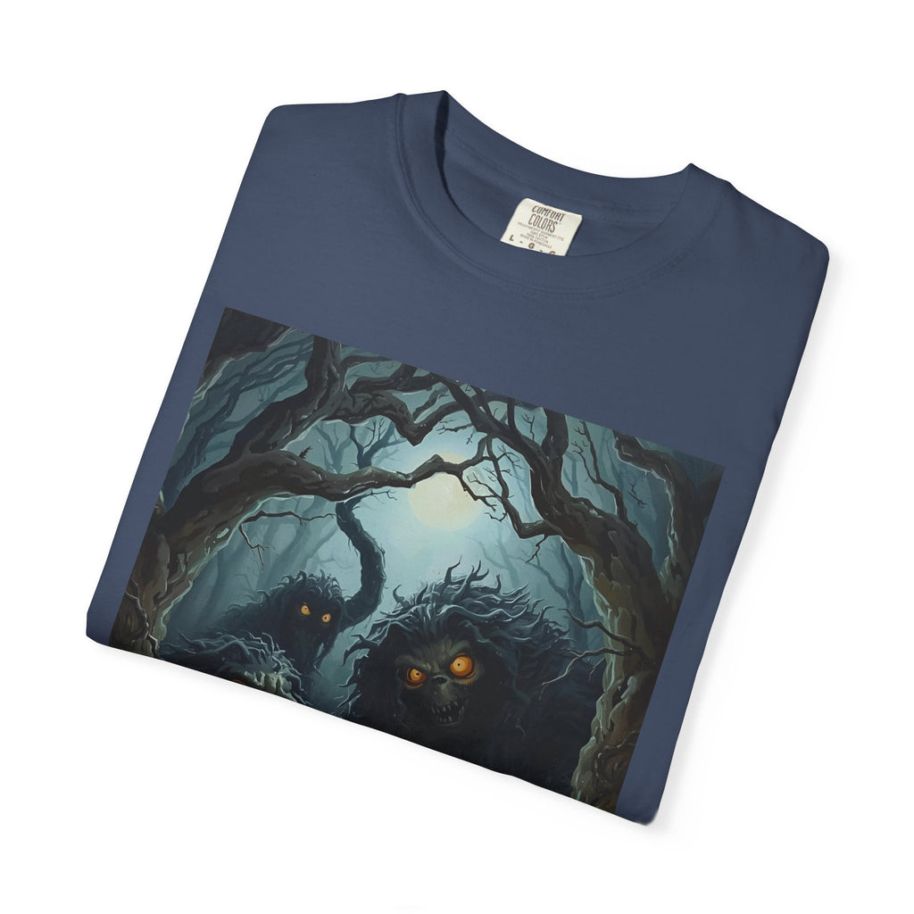Spooky Mystical Forest T-Shirt | Unisex Garment-Dyed Tee for Nature Lovers | Perfect for Halloween, Casual Wear, Gift Idea