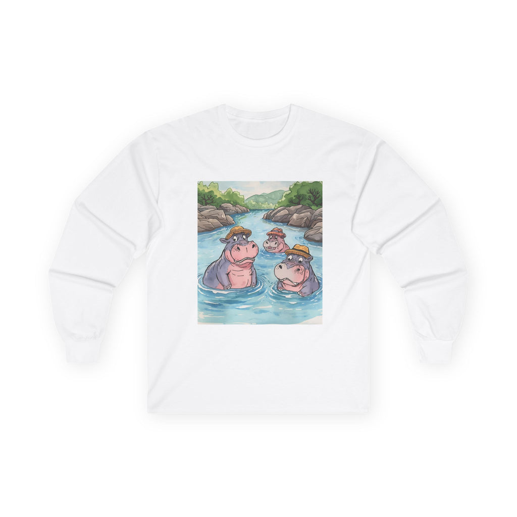 Hippo Cute Unisex Ultra Cotton Long Sleeve Tee