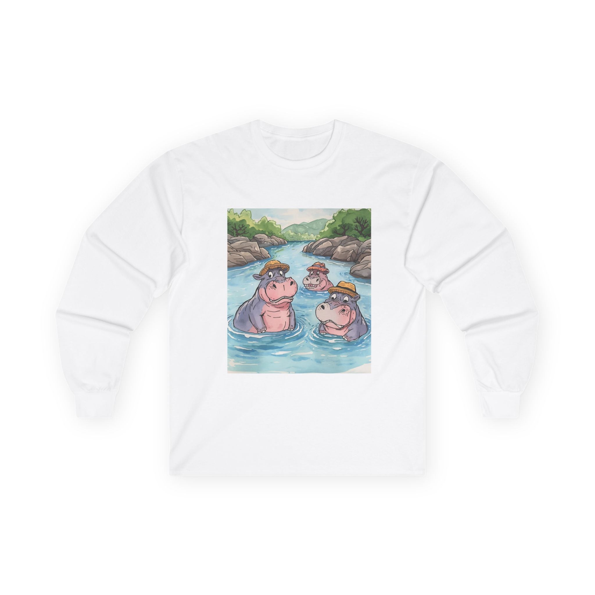 Hippo Cute Unisex Ultra Cotton Long Sleeve Tee
