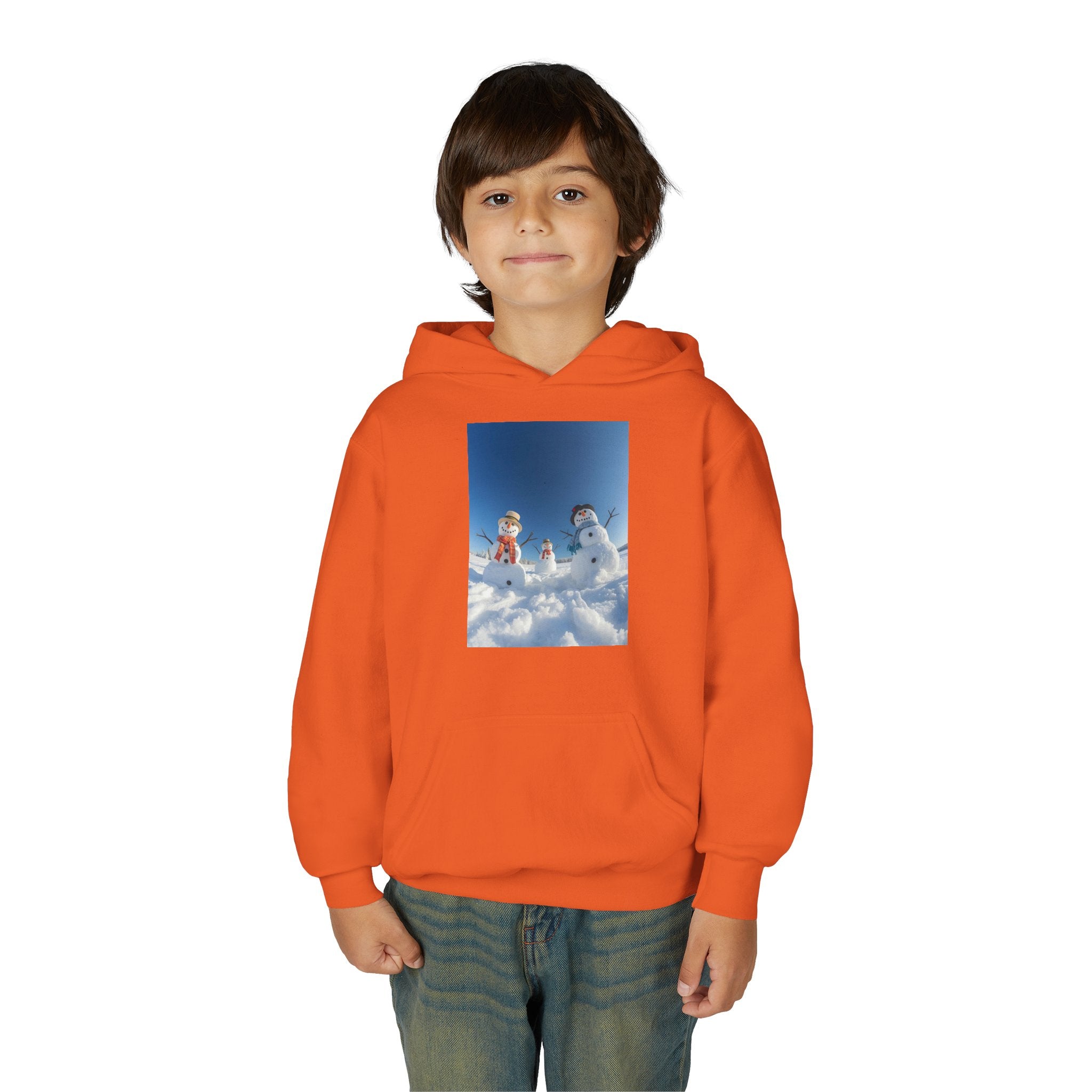 Festive Christmas Snowman Winter Magic Youth Hoodie with Snowman Design, Cozy Kids Sweatshirt, Holiday Gift, Winter Apparel, Cute Kids Clothing, Snow Lovers Hoodie