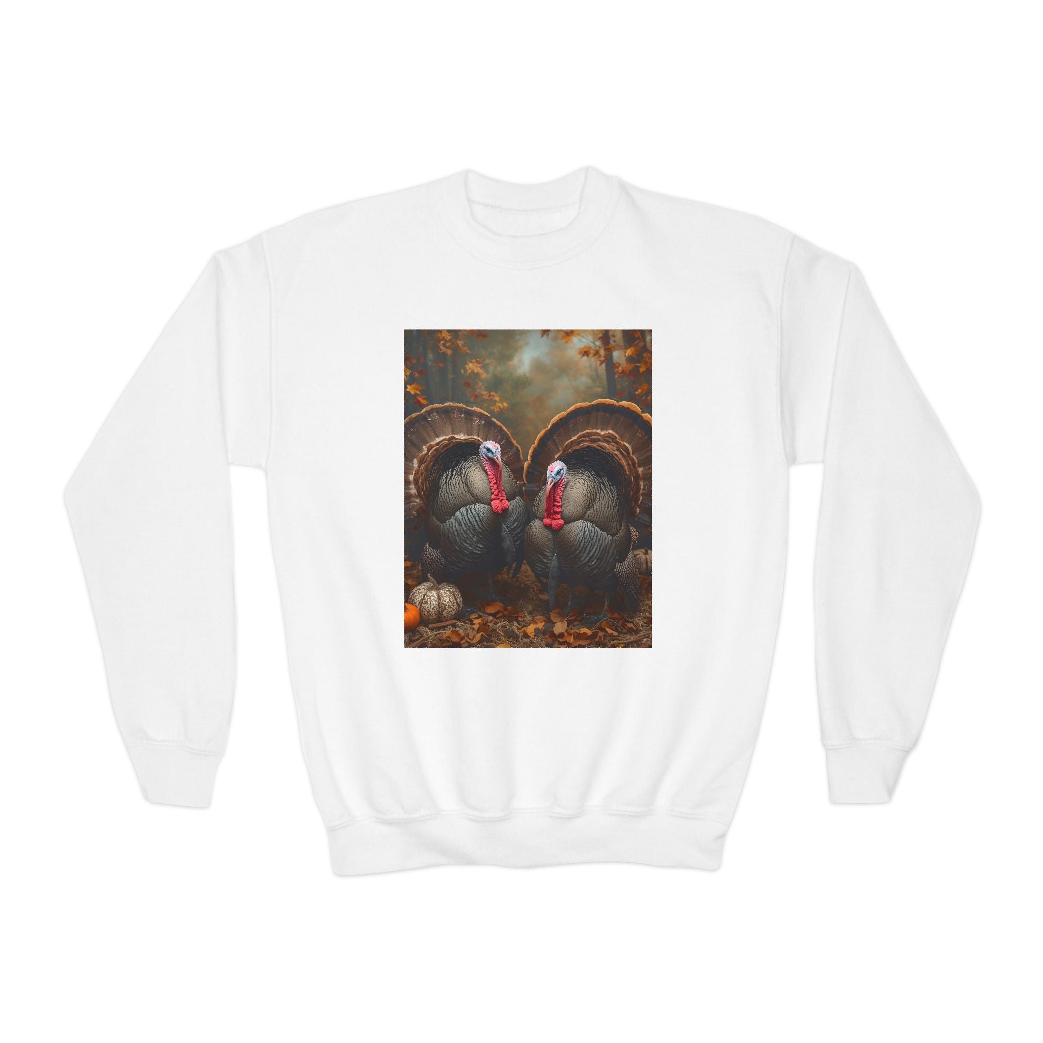 Thanksgiving Thankful Turkeys Youth Crewneck Sweatshirt, Cozy Fall Apparel, Thanksgiving Gift, Kids Sweatshirt, Autumn Fashion