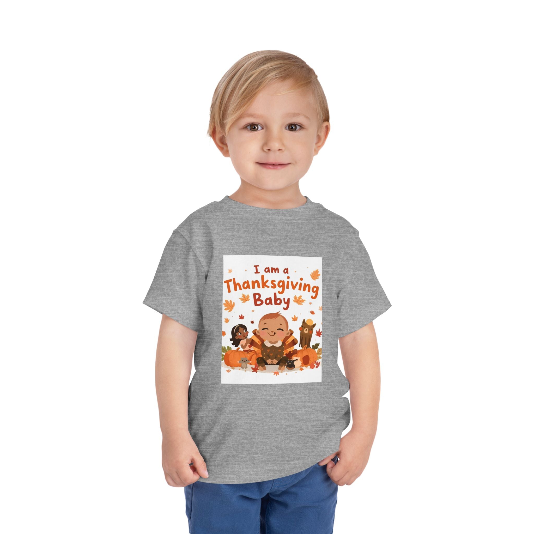 I Am A Thanksgiving Baby Toddler Short Sleeve Tee