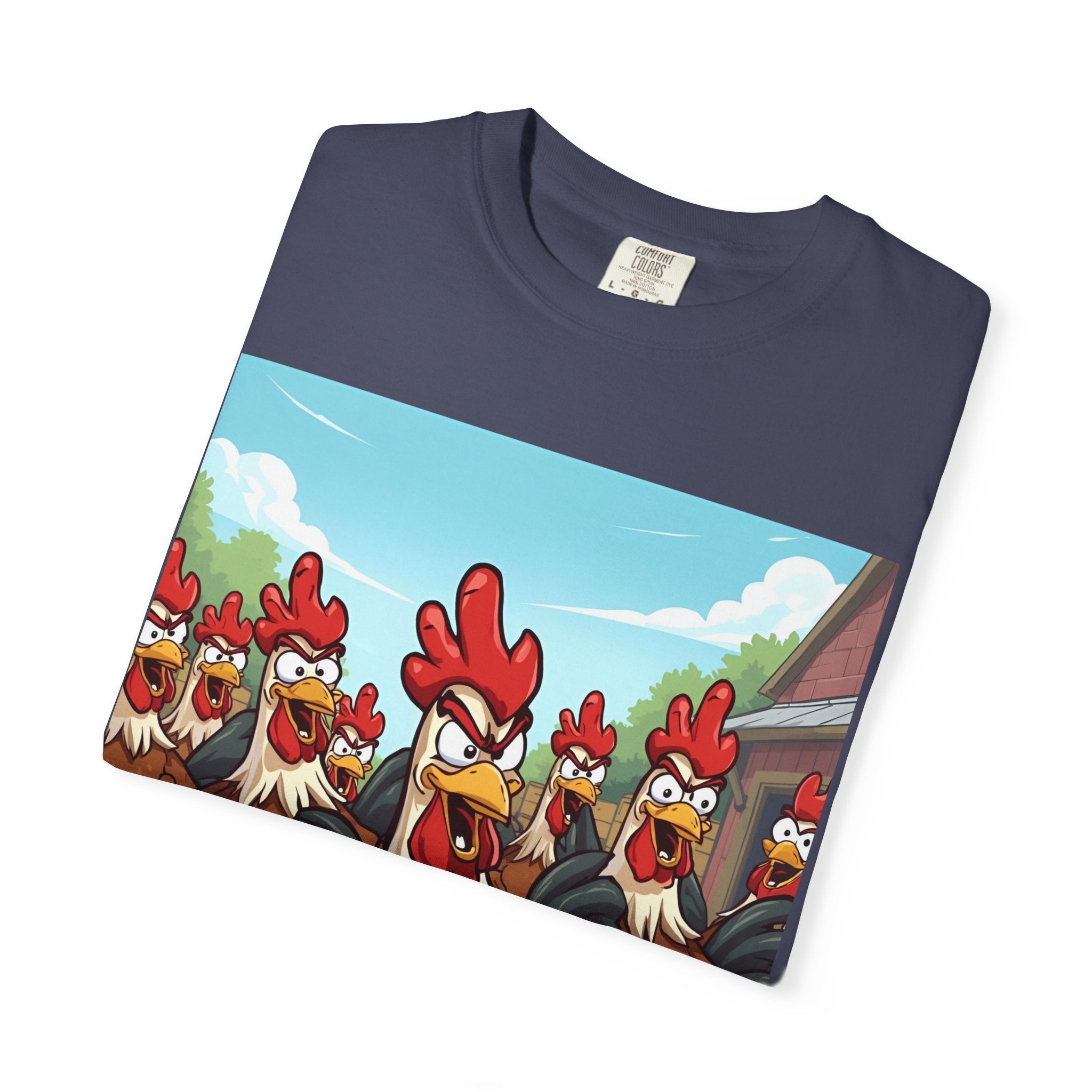 Funny Chicken Graphic Tee, Animated Rooster Shirt, Quirky Farm Animal Apparel, Gift for Chicken Lovers, Casual Wear for All