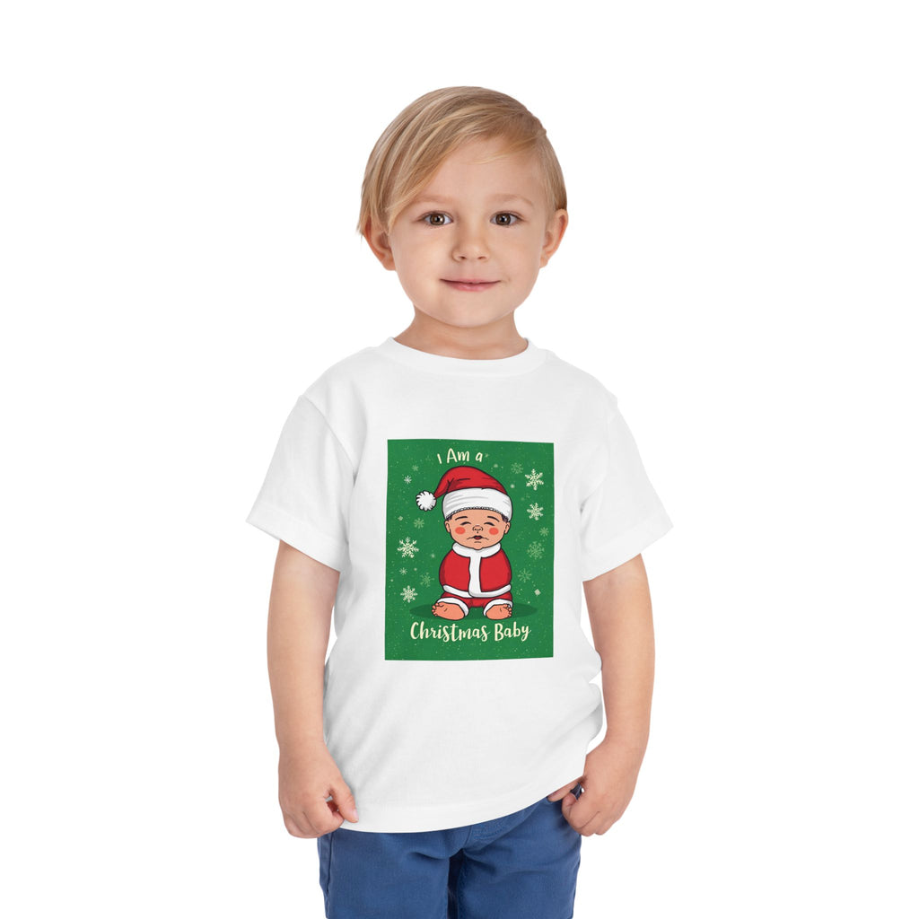 I Am A Christmas Baby Toddler Short Sleeve Tee
