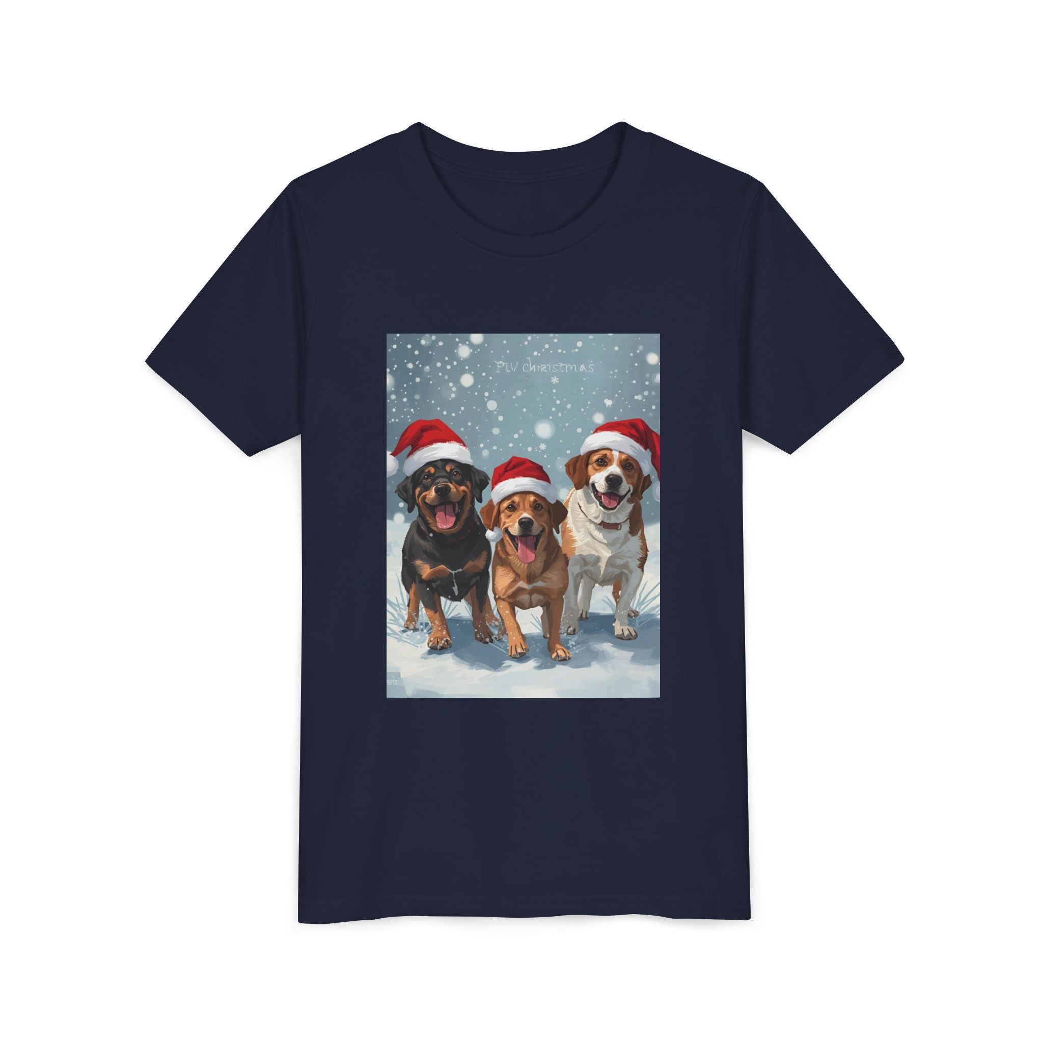 Cute Christmas Dogs Youth Short Sleeve Tee