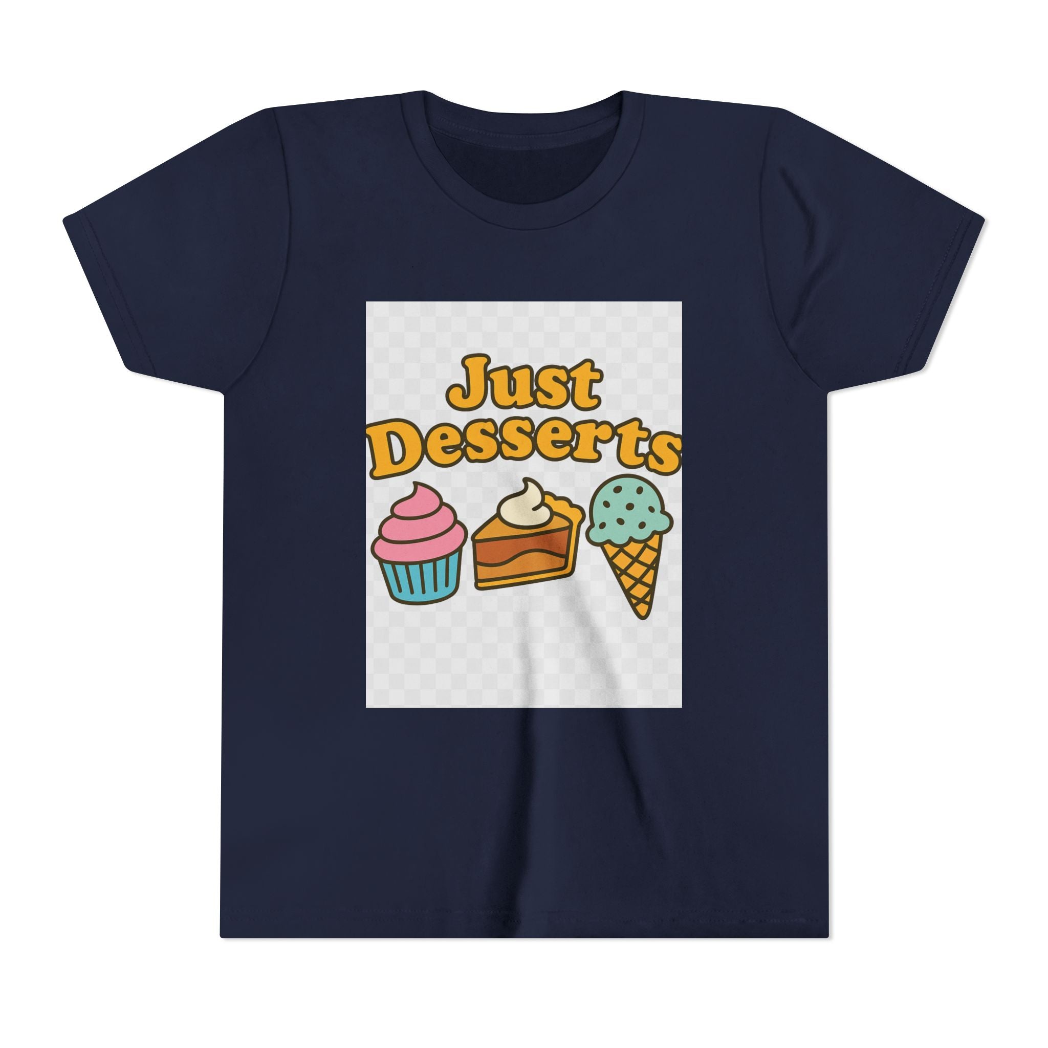 Youth Short Sleeve Tee - Just Desserts Ice Cream and Cupcake Graphic T-Shirt