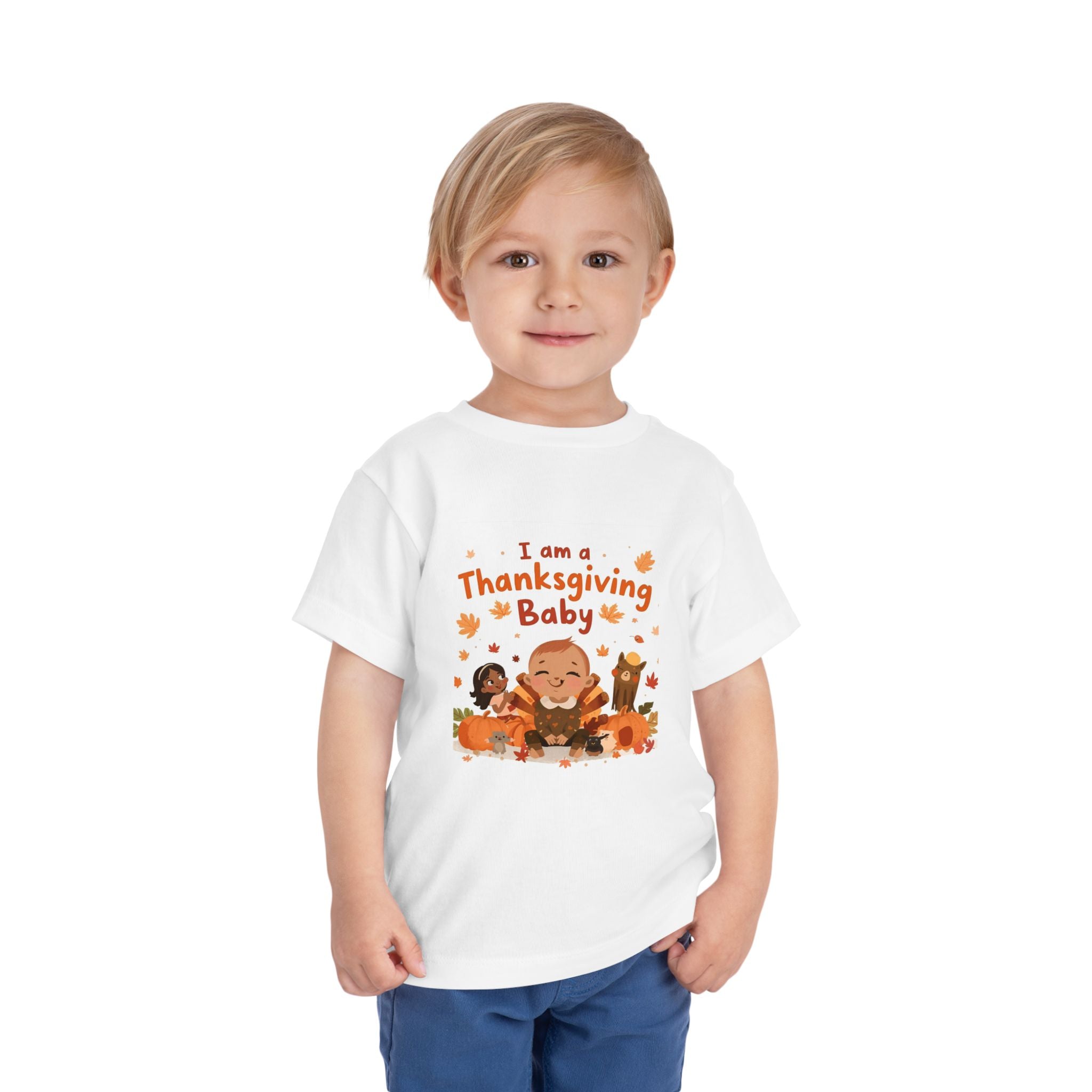I Am A Thanksgiving Baby Toddler Short Sleeve Tee