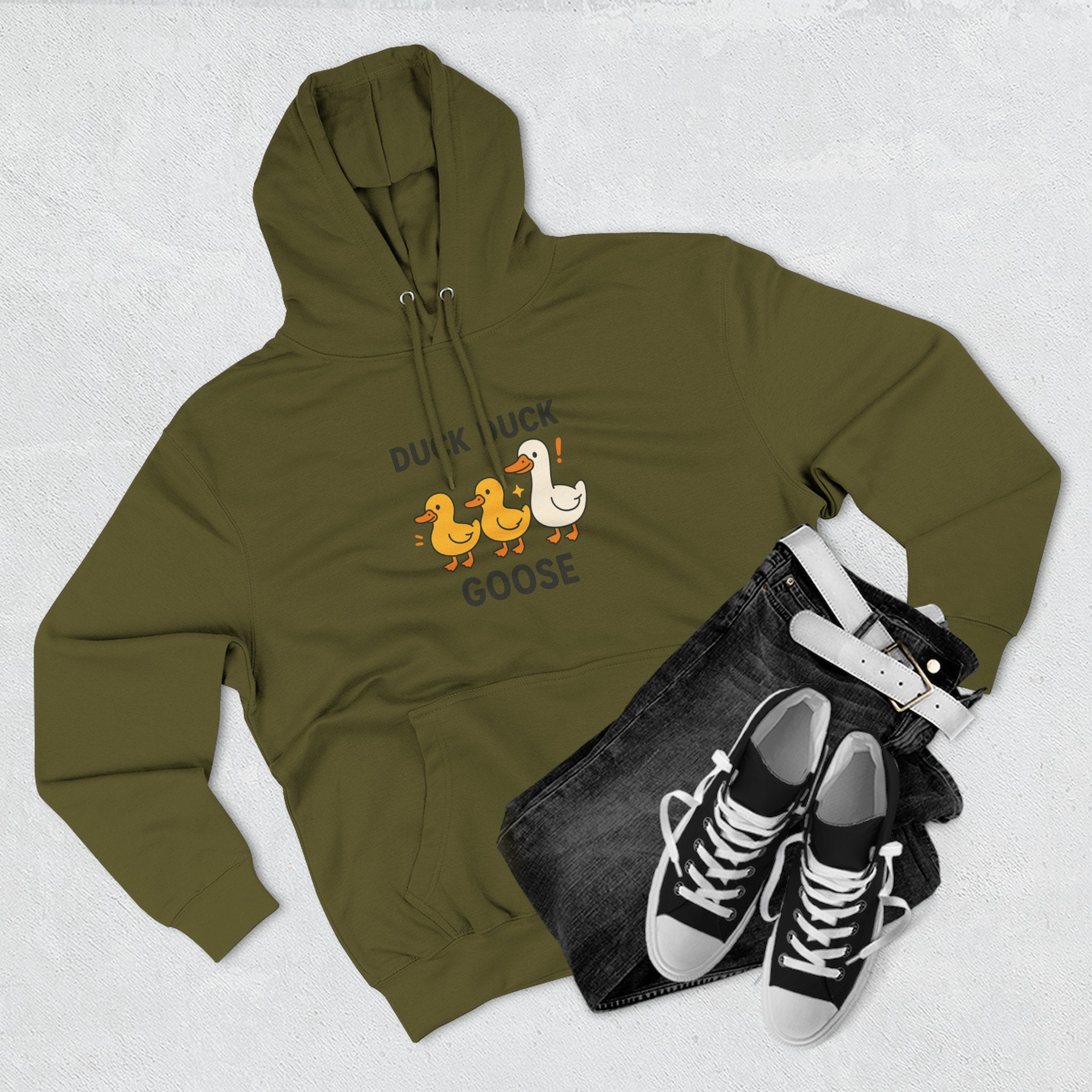 Cute Duck Duck Goose Hoodie, Funny Fleece Sweatshirt, Gift for Kids and Adults, Perfect for Fall and Casual Wear