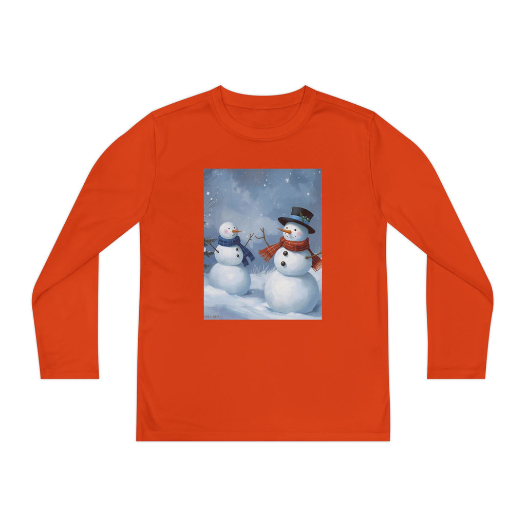 Christmas Snowman Family Youth Long Sleeve Competitor Tee
