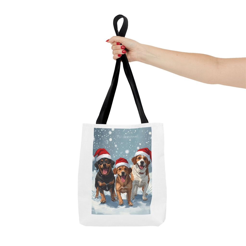Christmas Dogs Tote Bag | Festive Pet Lover Gift, Snowy Holiday Shopping, Cute Animal Tote, Winter Accessory, Gift for Dog Owners