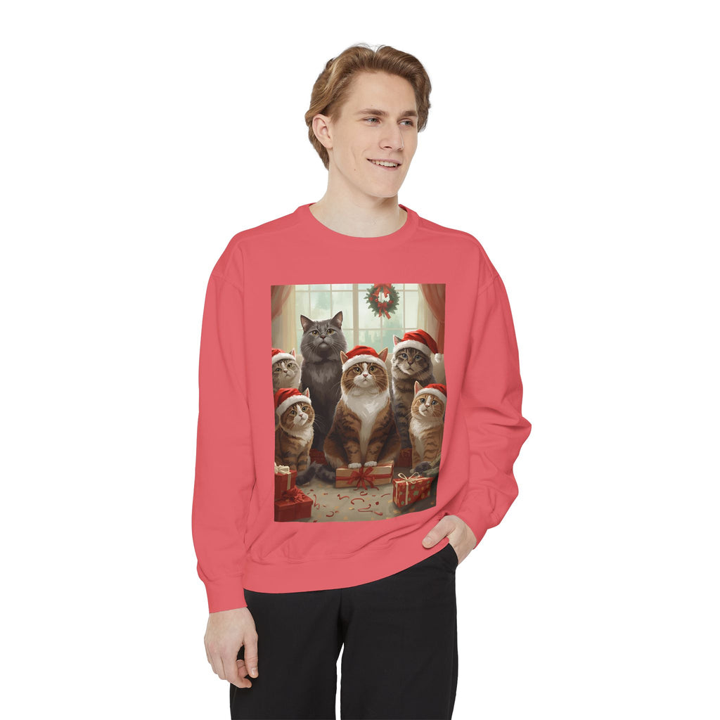 Cozy Holiday Cat Sweatshirt, Festive Sweatshirt for Cat Lovers, Christmas Gift for Pet Owners, Cute Cat Apparel, Winter Wardrobe Essential