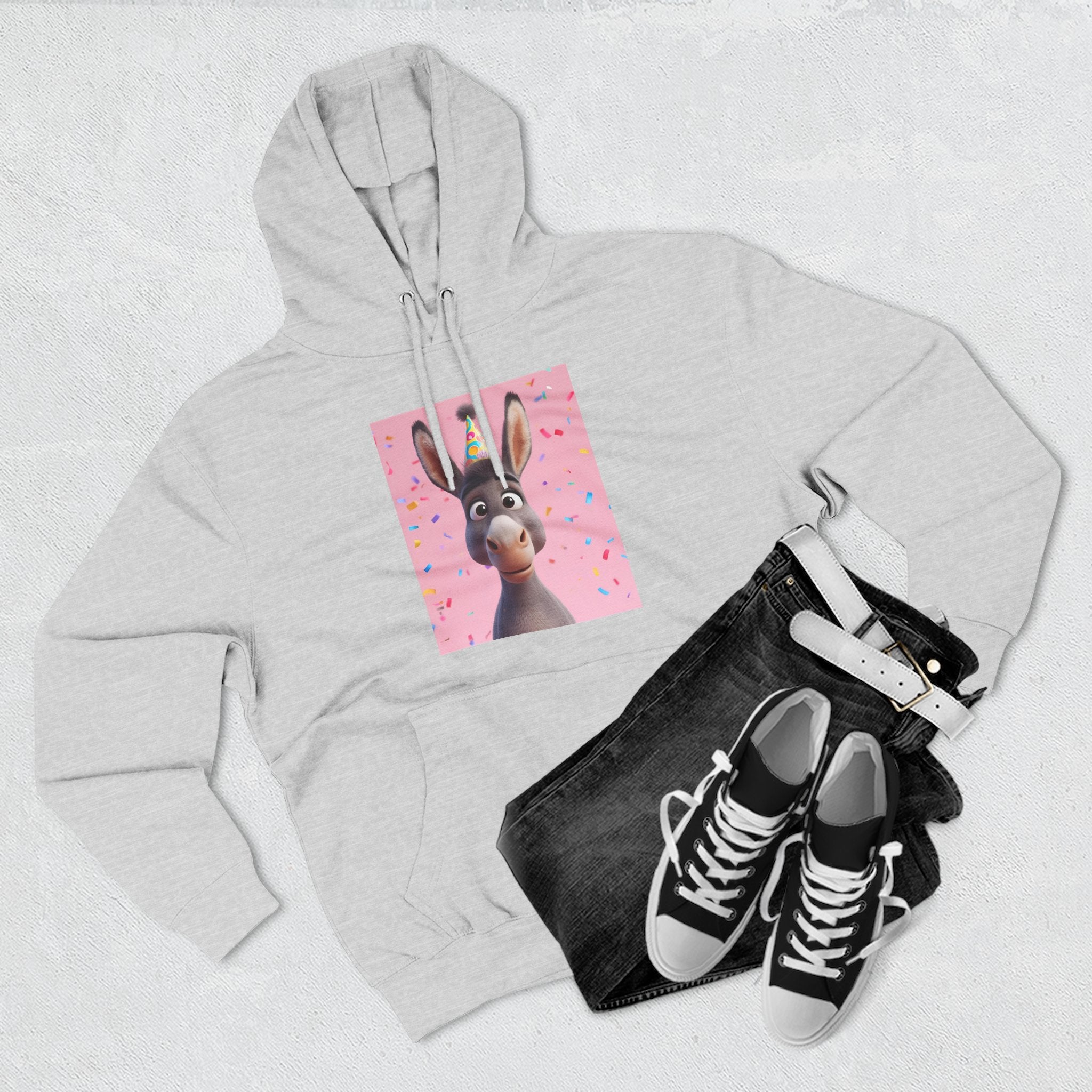 Donkey Birthday Three-Panel Fleece Hoodie