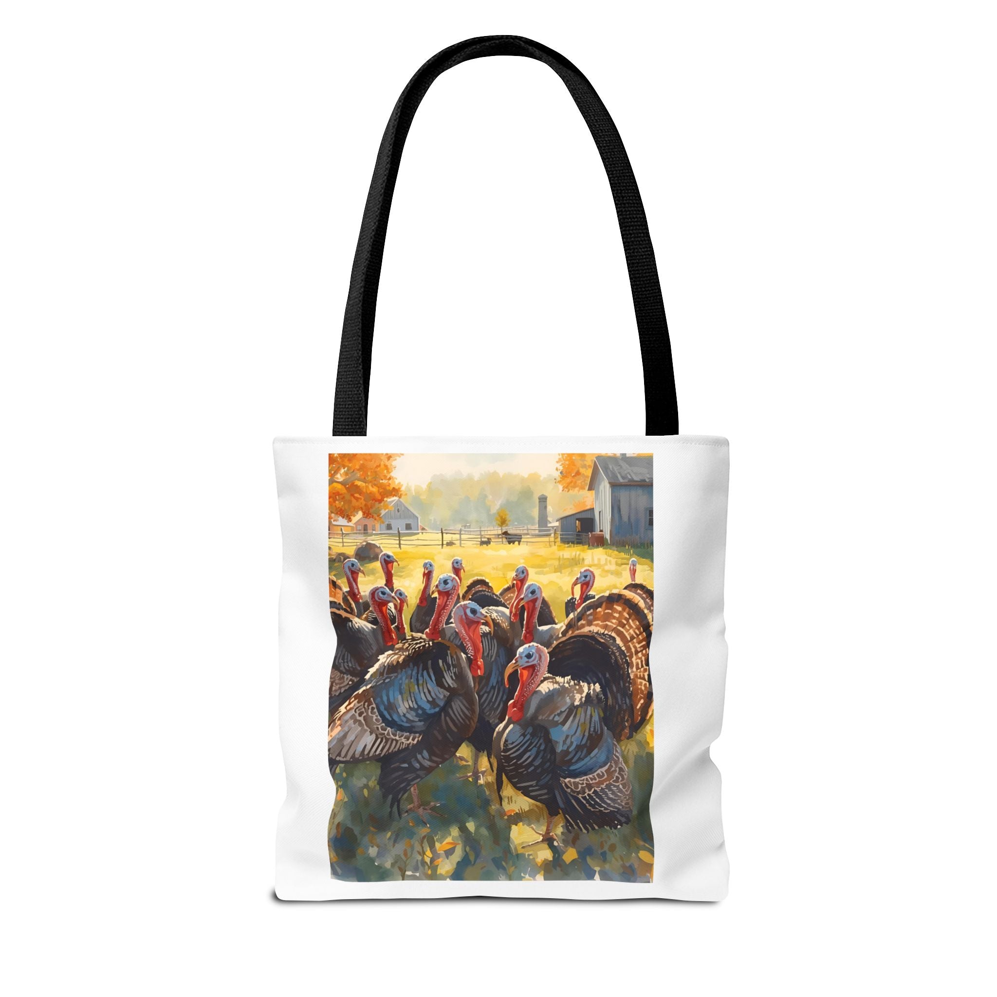 Thanksgiving Turkey Tote Bag, Fall Harvest Bags, Floral Market Bag, Reusable Eco-Friendly Carry-All, Holiday Gift for Turkey Lovers