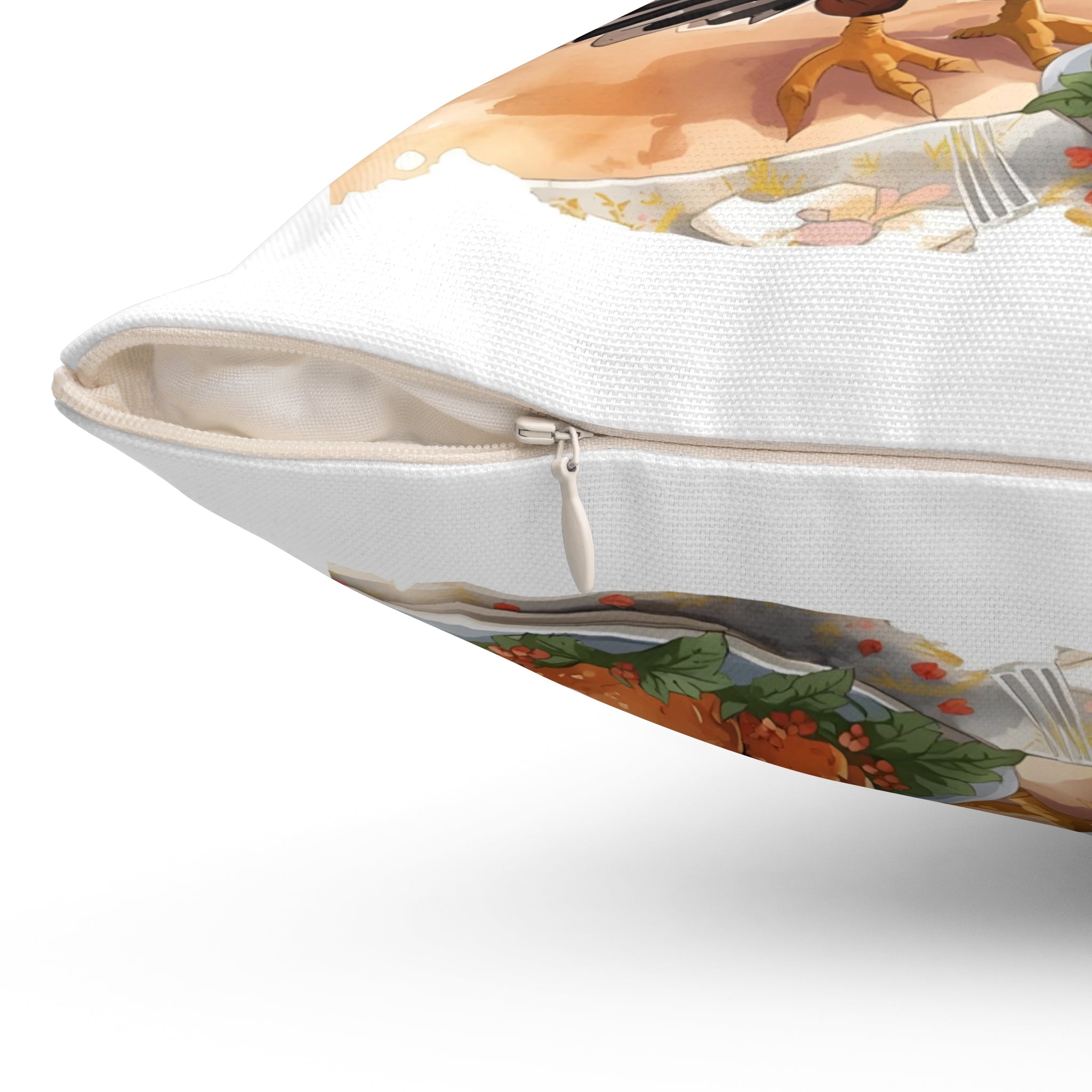 Thanksgiving Turkey Spun Polyester Square Pillow