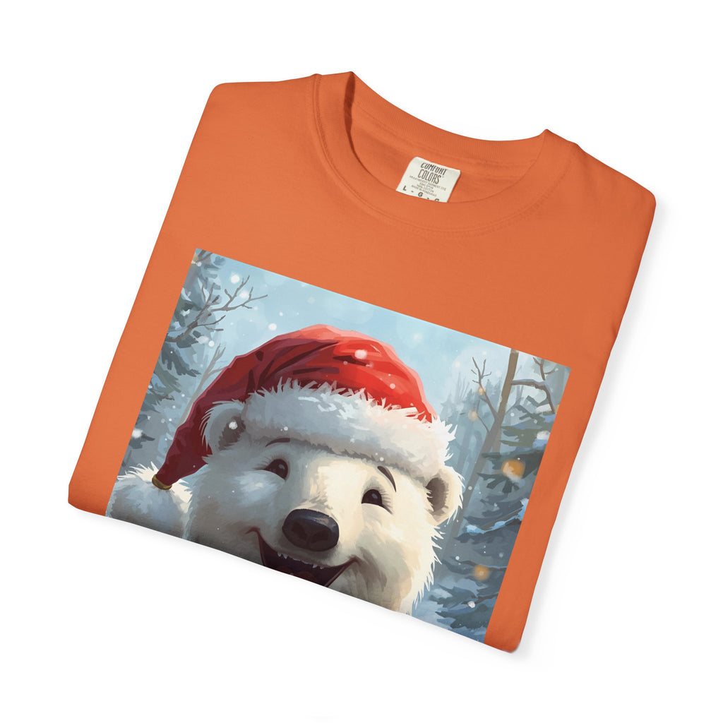 Christmas Polar Bear T-shirt, Holiday Tee, Unisex Gift Shirt, Winter Apparel, Cute Animal T-shirt