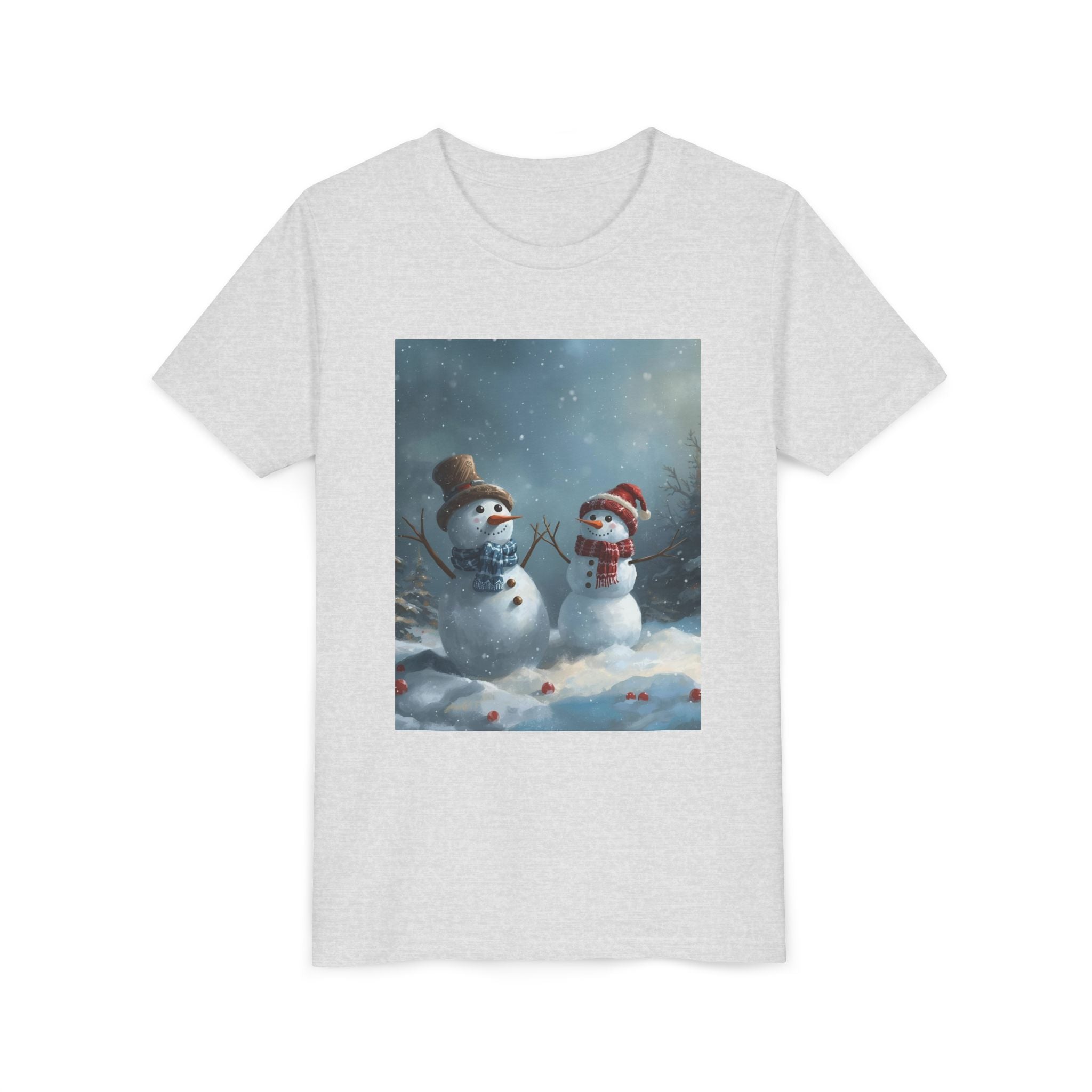 Youth Christmas Snowman Tee, Winter T-Shirt, Christmas Gift, Holiday Apparel, Kids Winter Wear, Cute Snowman Design
