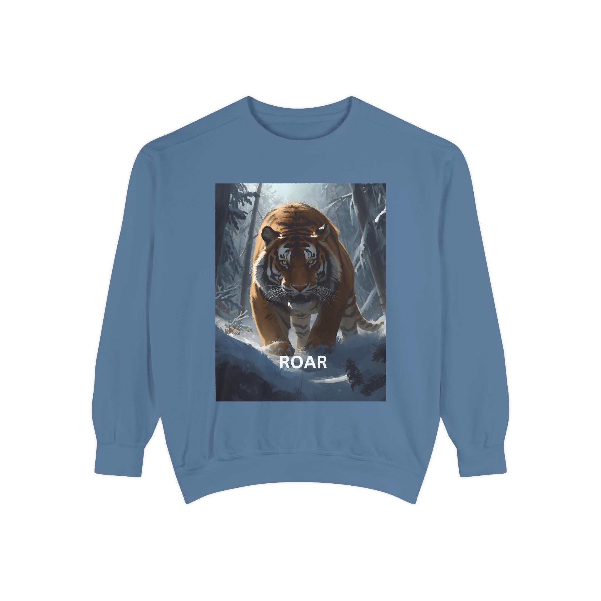 Tiger Roar Snow Unisex Garment-Dyed Sweatshirt