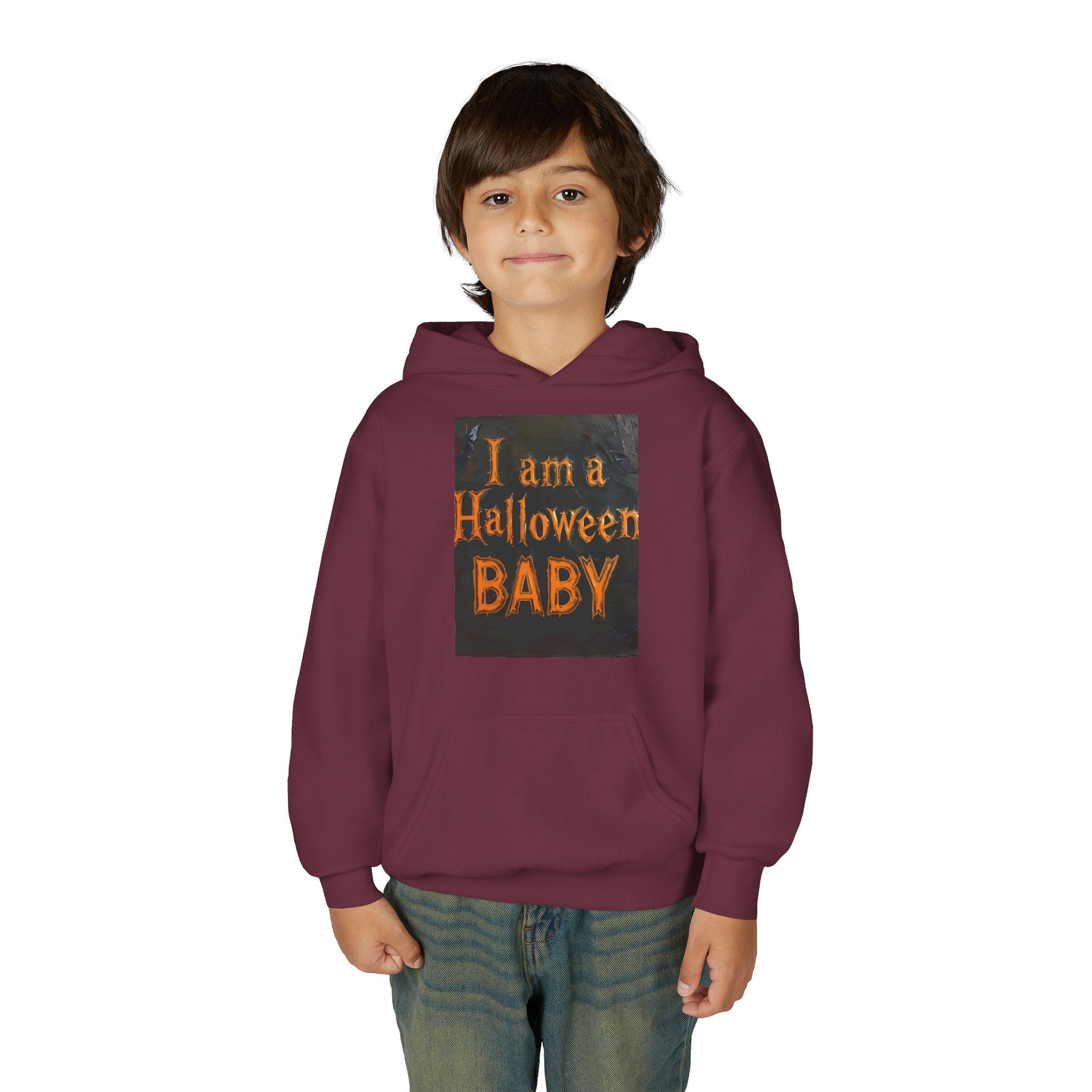 I Am A Halloween Baby Youth Heavy Blend Hooded Sweatshirt