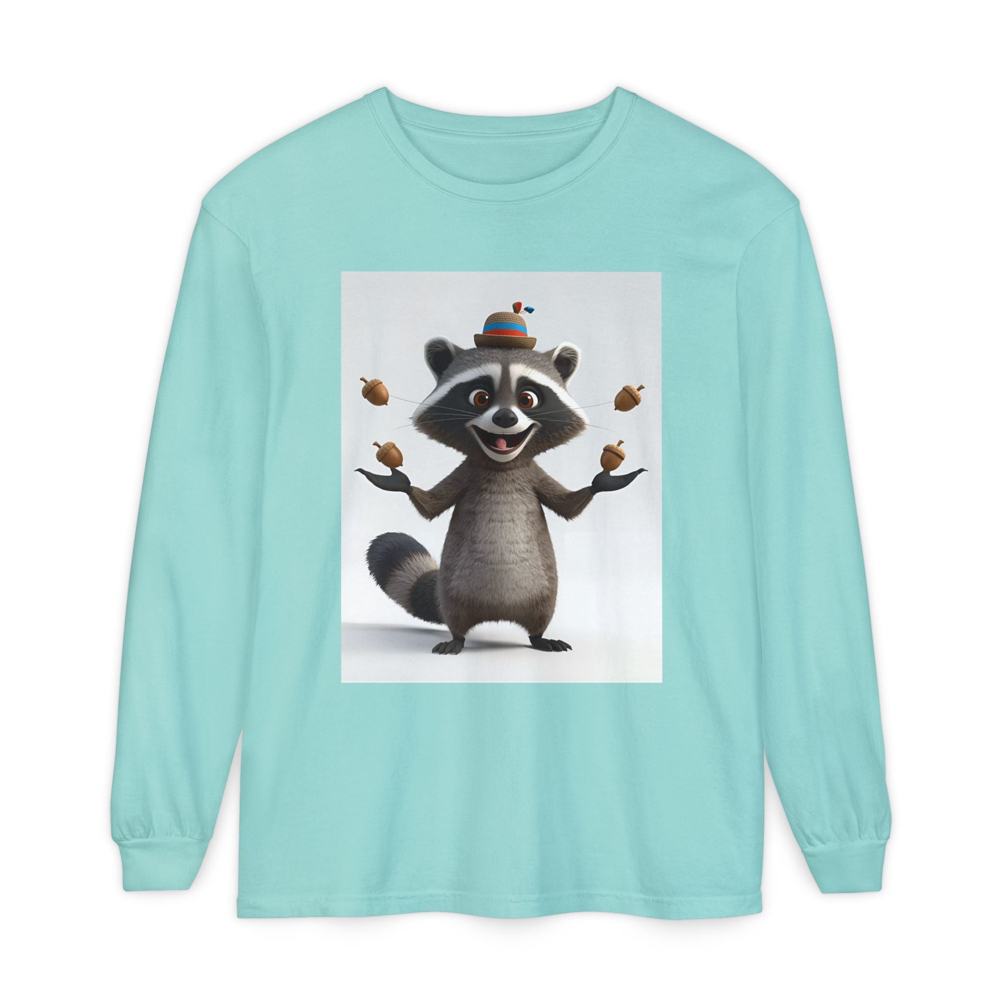 Raccoon Unisex Garment-dyed Long Sleeve T-Shirt