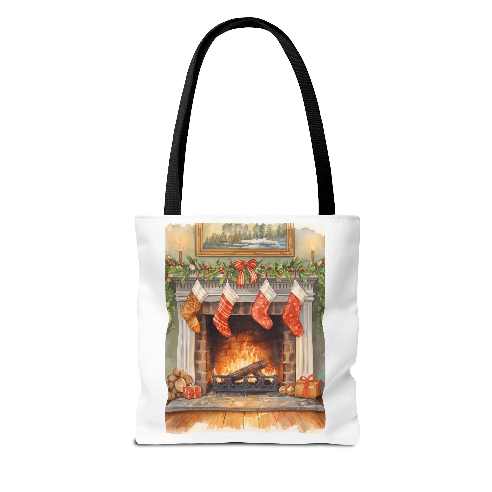 Christmas Stocking Fireplace Tote Bag (AOP)