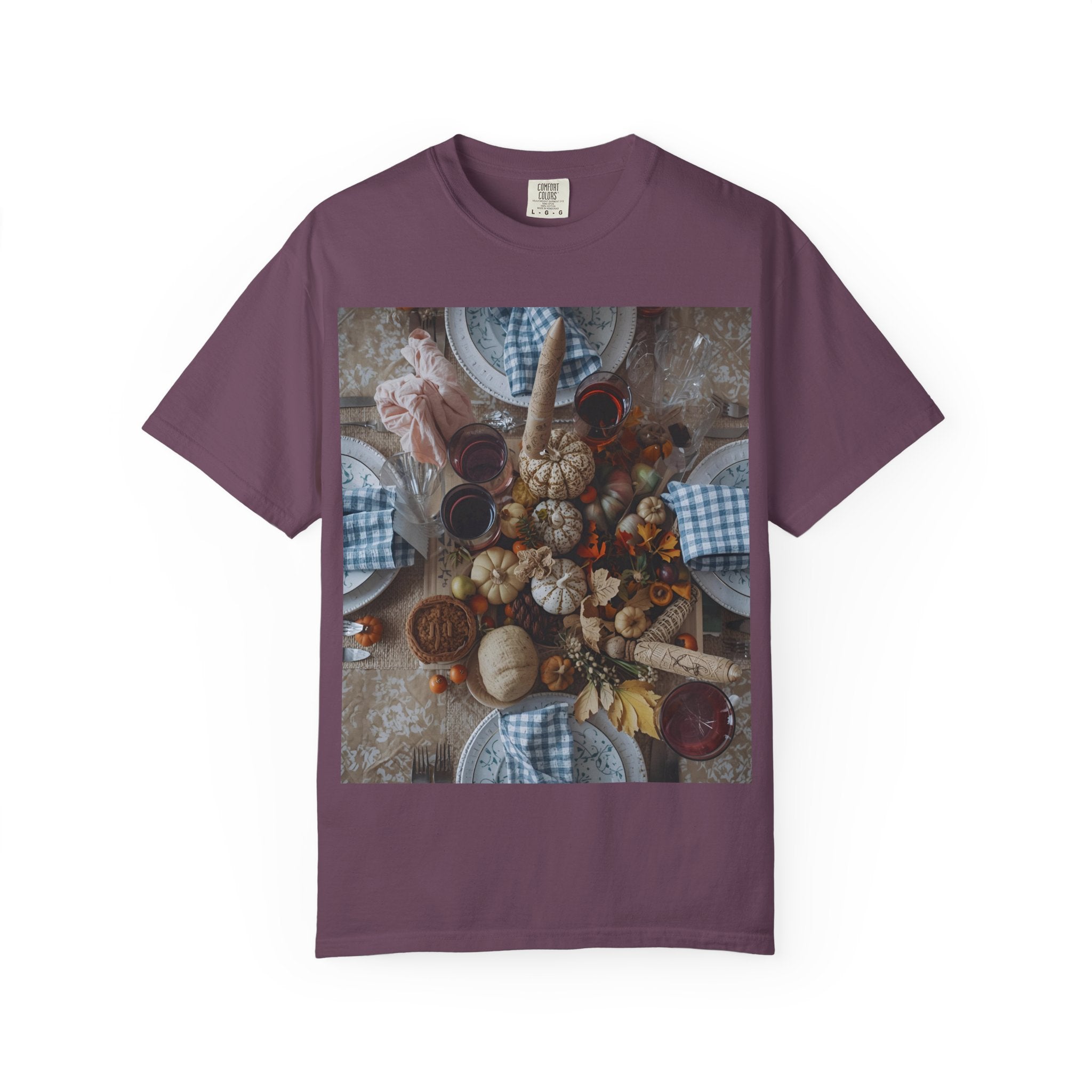 Rustic Gatherings Feast Unisex T-Shirt | Cozy Fall Apparel, Thanksgiving Casual Wear, Gift for Food Lovers, Unique Kitchen Decor, Autumn Gathering Tee