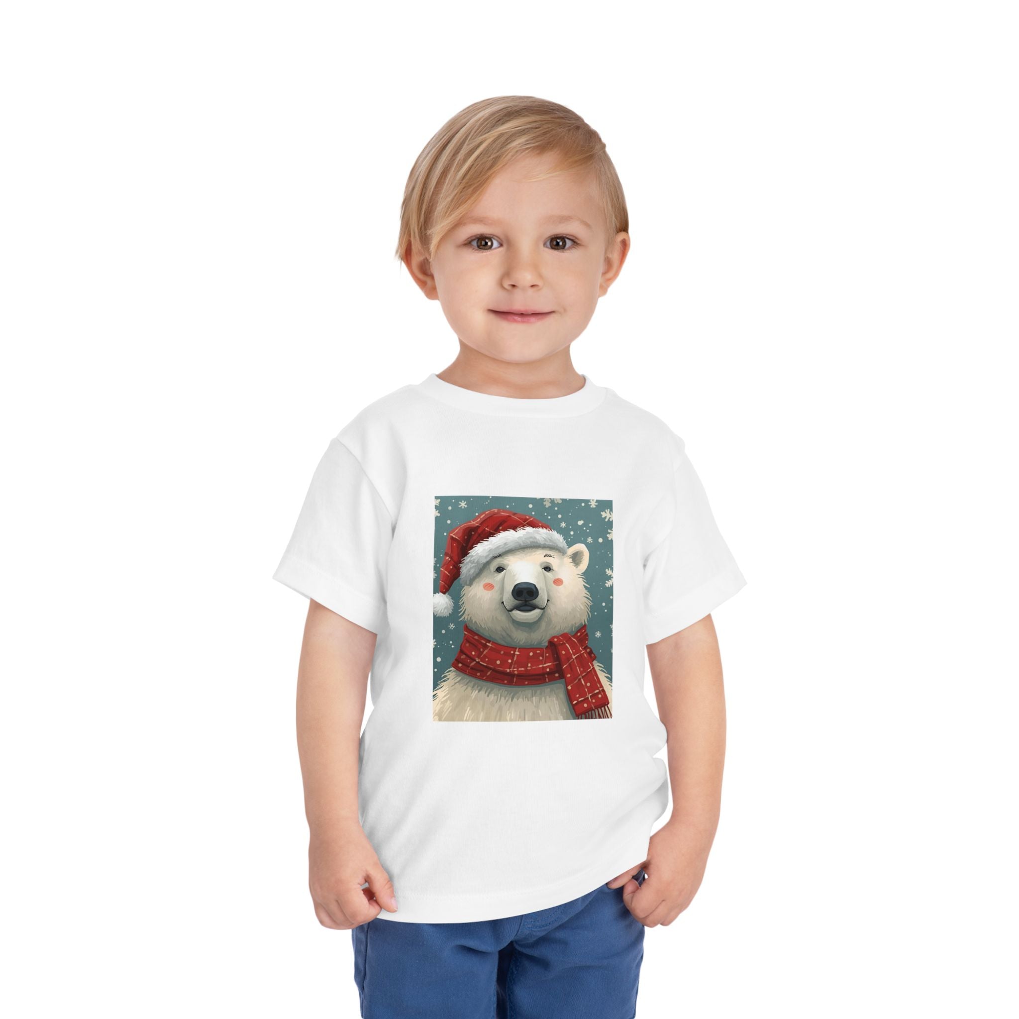Adorable Holiday Polar Bear Toddler Tee, Christmas Gift, Cute Winter Shirt, Kids Fashion, Seasonal Apparel
