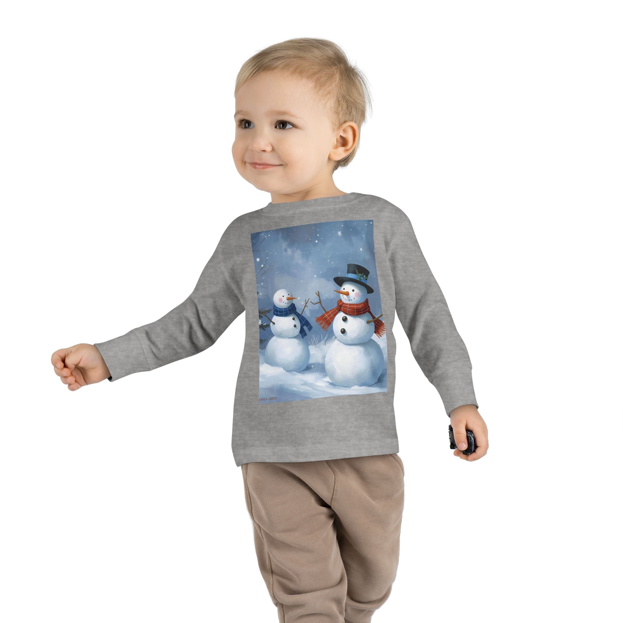 Christmas Snowman Family Toddler Long Sleeve Tee