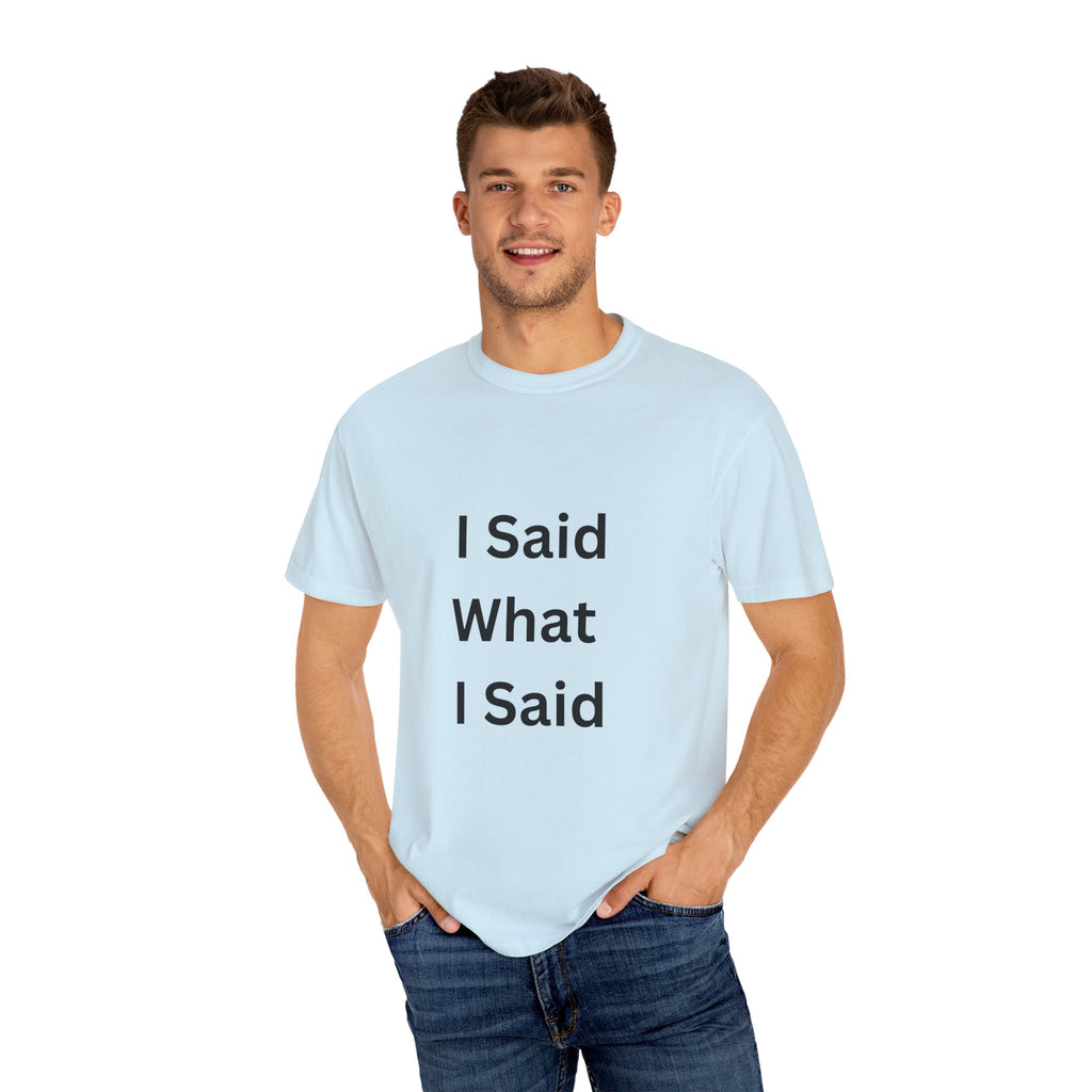 Unisex Garment-Dyed T-Shirt with 'I Said What I Said' Print, Casual Tee, Gift for Friends, Pop Culture Apparel, Relaxed Fit