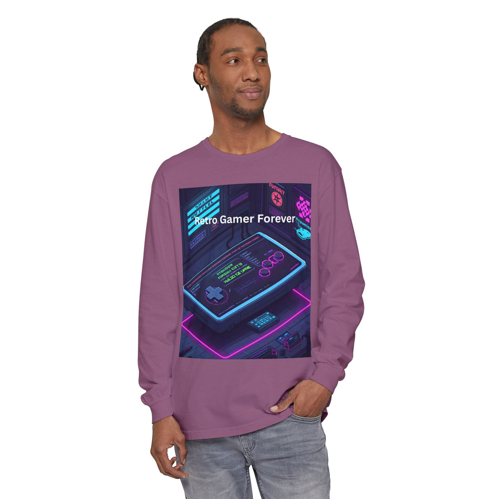 Retro Game Controller Unisex Garment-dyed Long Sleeve T-Shirt