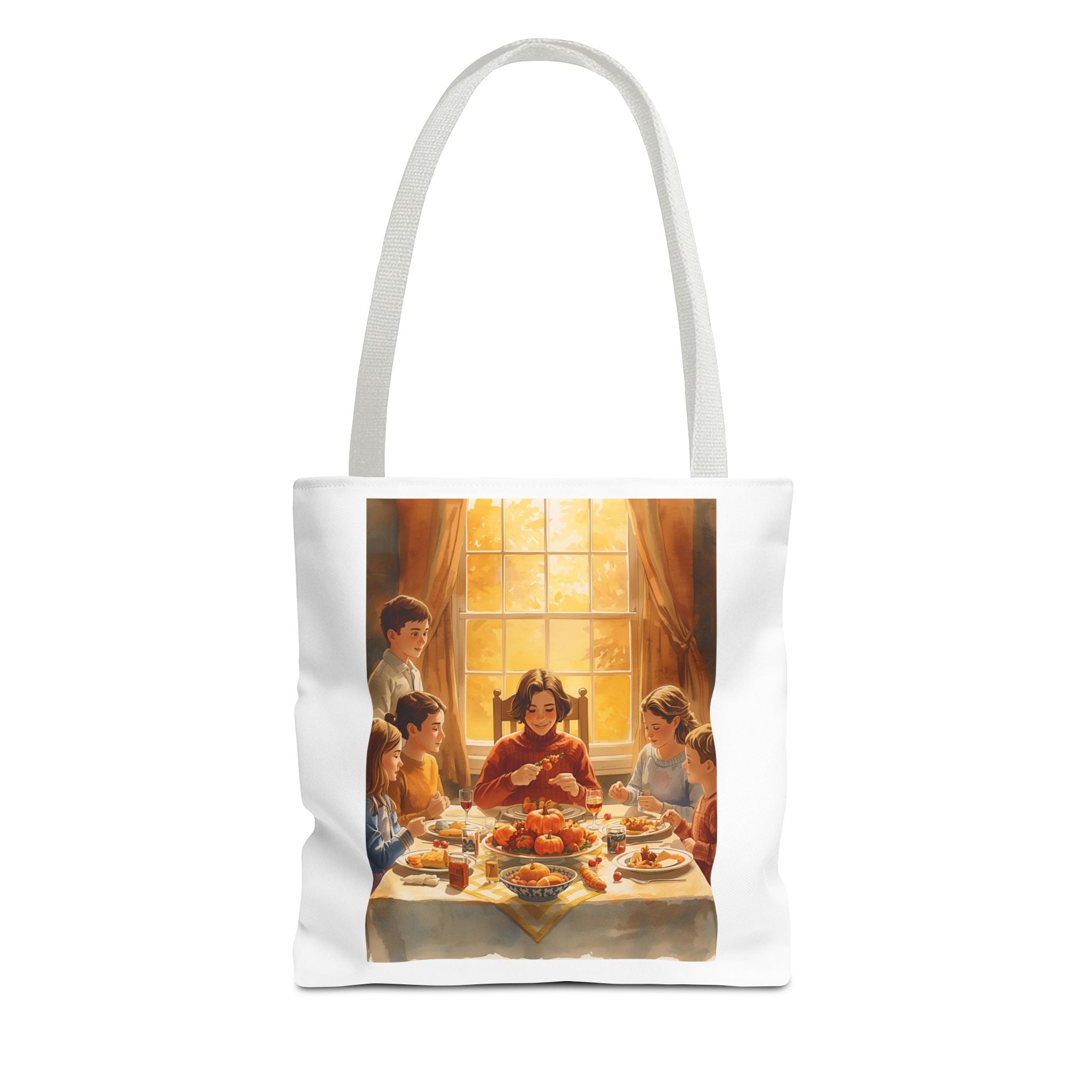 Artistic Family Dinner Tote Bag | Unique AOP Design for Gatherings, Picnics, Gifts, Home Decor, Everyday Use