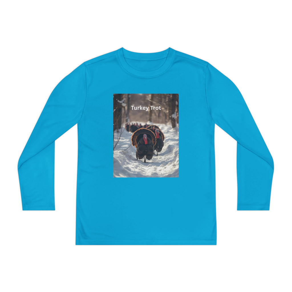 Youth Long Sleeve Turkey Trot Tee, Thanksgiving Shirt, Kids Running Shirt, Fall Apparel, Holiday Graphic Tee, Gift for Young Athletes