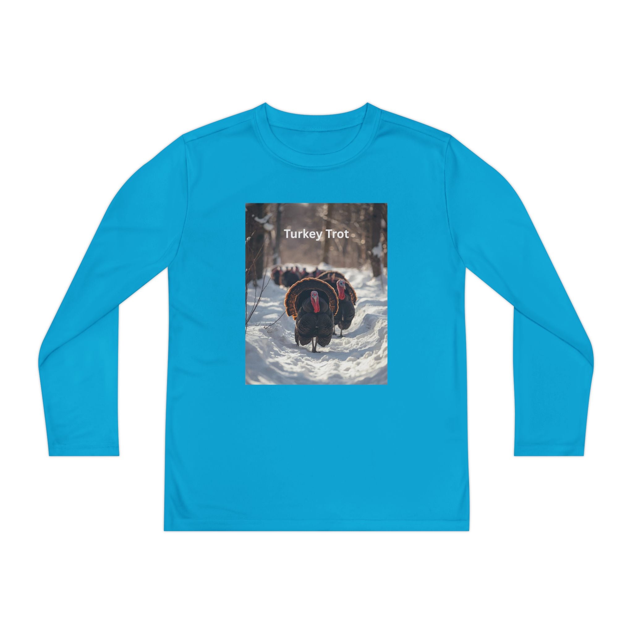 Youth Long Sleeve Turkey Trot Tee, Thanksgiving Shirt, Kids Running Shirt, Fall Apparel, Holiday Graphic Tee, Gift for Young Athletes