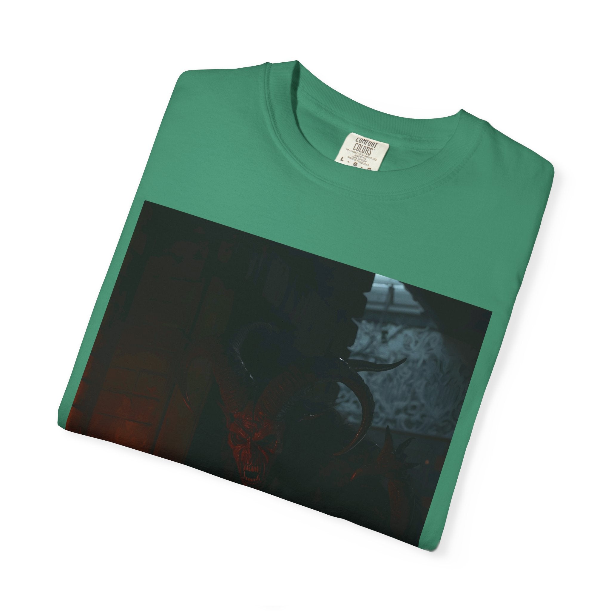 Spooky Halloween Pumpkin Shadow Unisex Garment-Dyed T-shirt