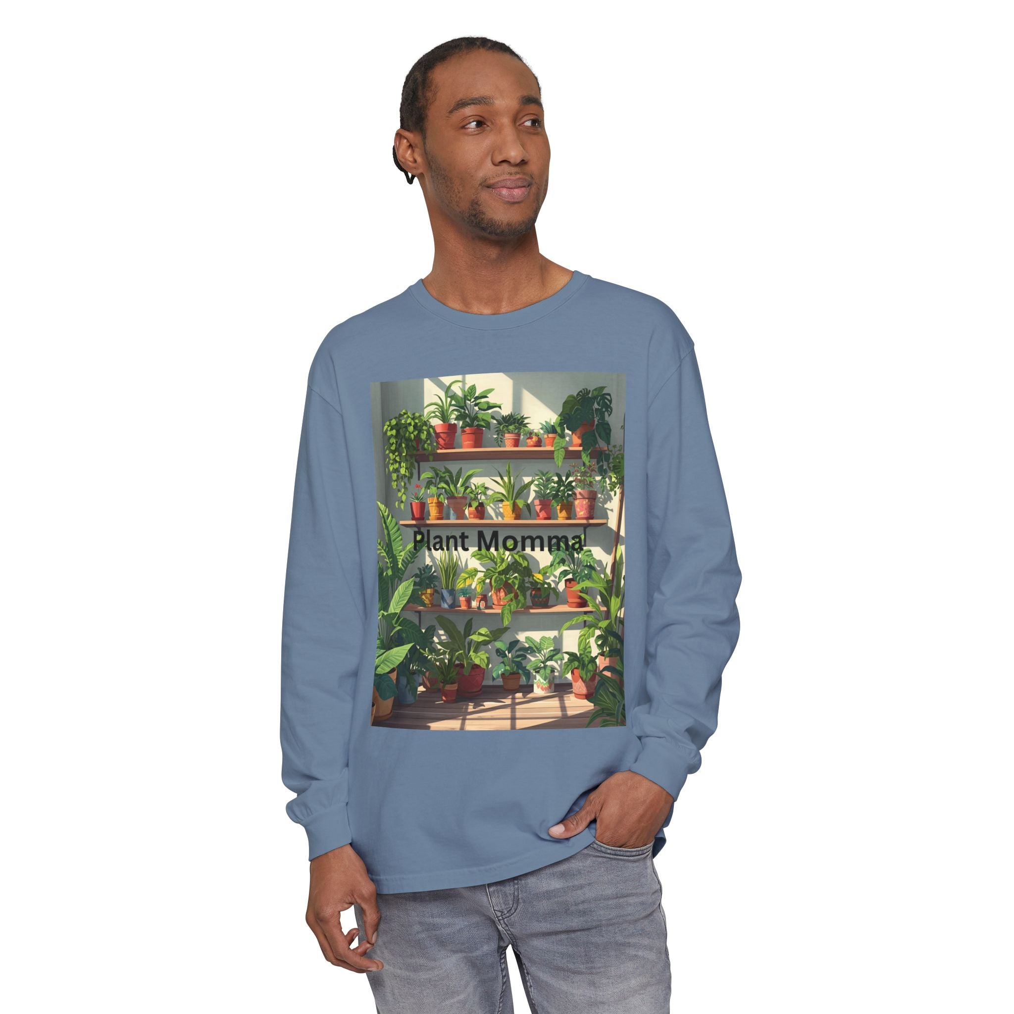 Plant Momma Long Sleeve T-Shirt, Perfect for Plant Lovers, Gardening Gifts, Eco-friendly Fashion, Casual Wear, Spring Celebrations