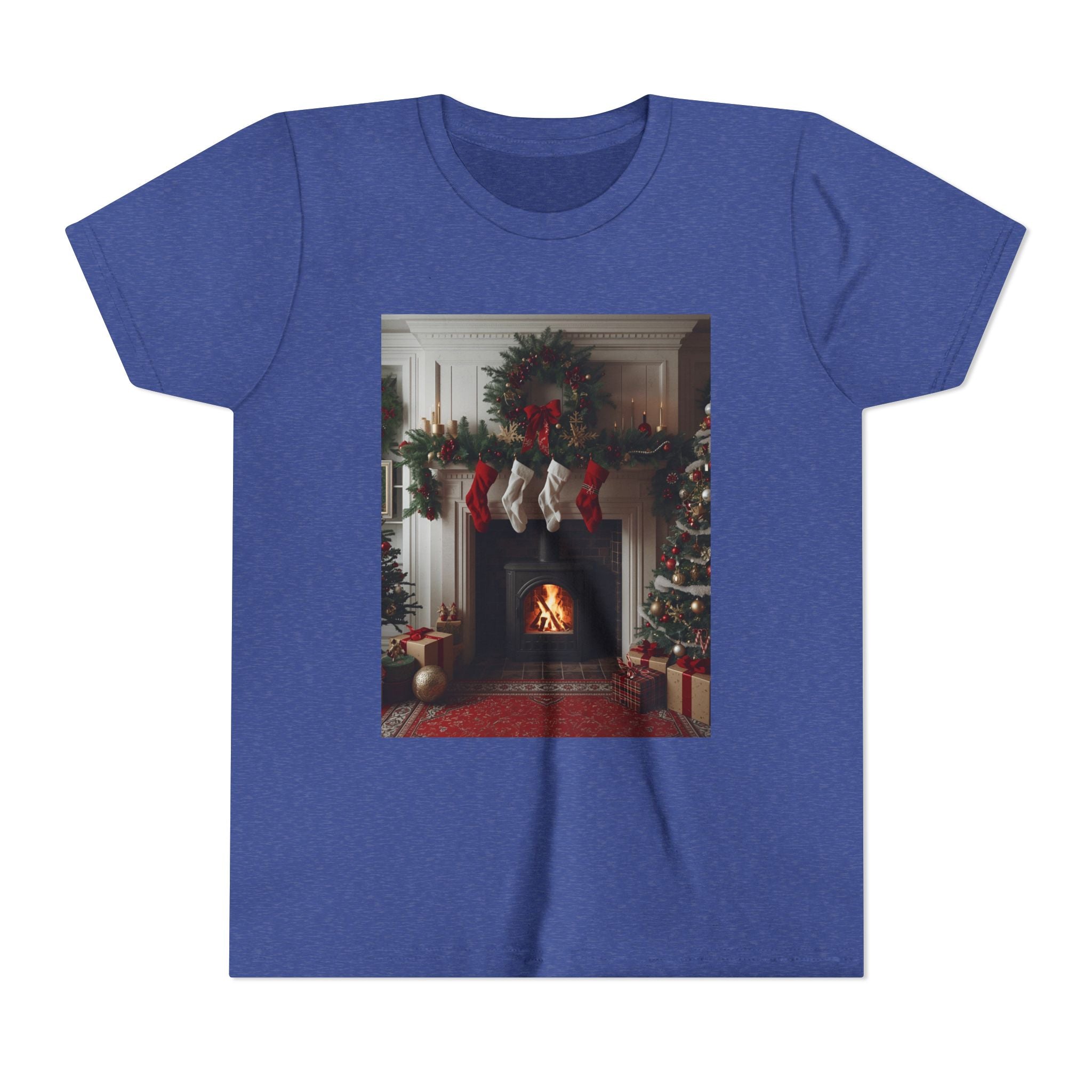 Cozy Christmas Youth Tee, Holiday Gift for Kids, Festive Short Sleeve Shirt, Winter Wear, Family Photos, Christmas Apparel