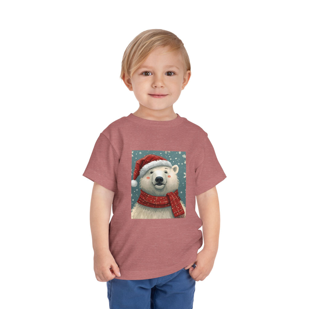 Adorable Holiday Polar Bear Toddler Tee, Christmas Gift, Cute Winter Shirt, Kids Fashion, Seasonal Apparel