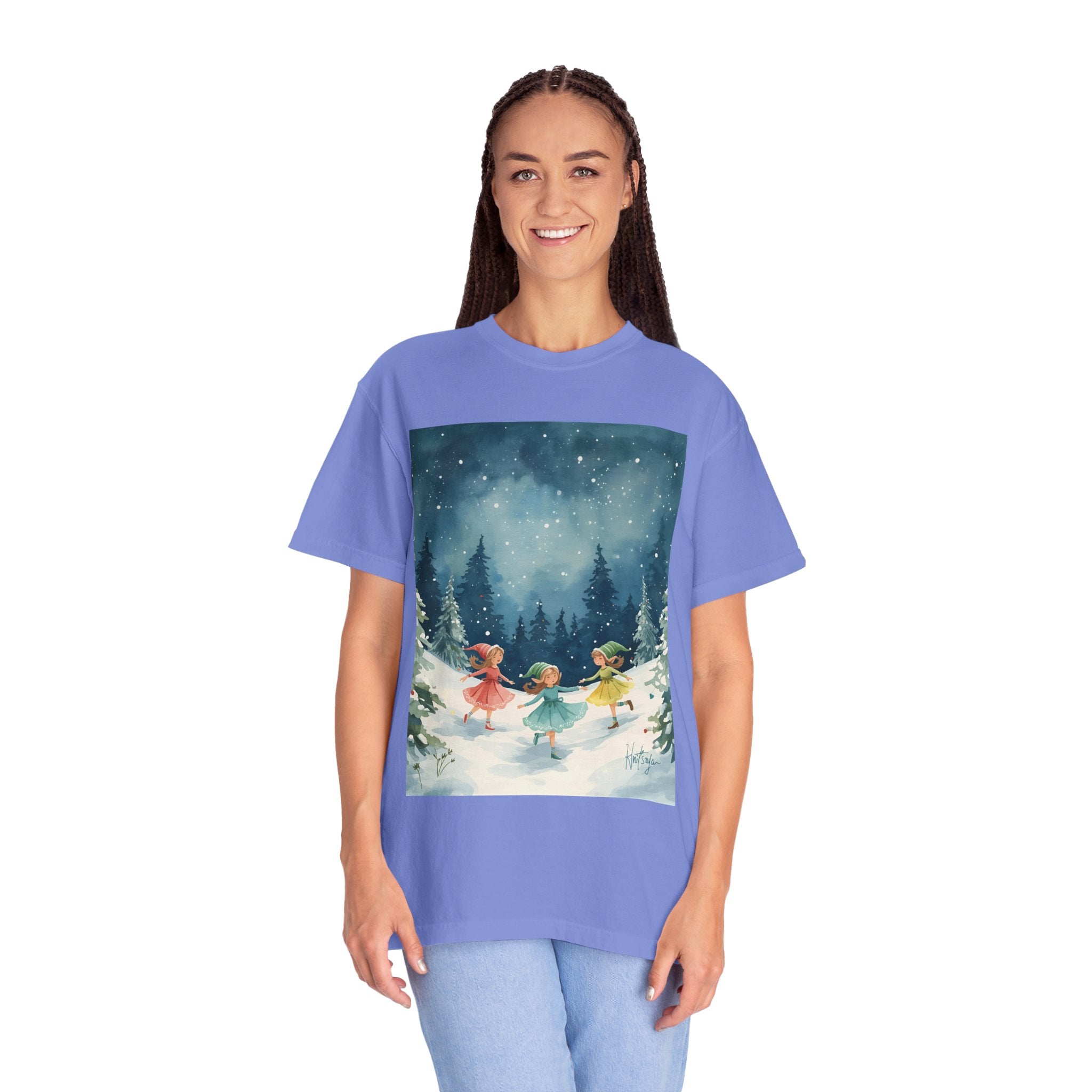 Whimsical Winter T-Shirt, Cozy Graphic Tee, Holiday Apparel, Gift for Her, Seasonal Fashion, Unisex Tee