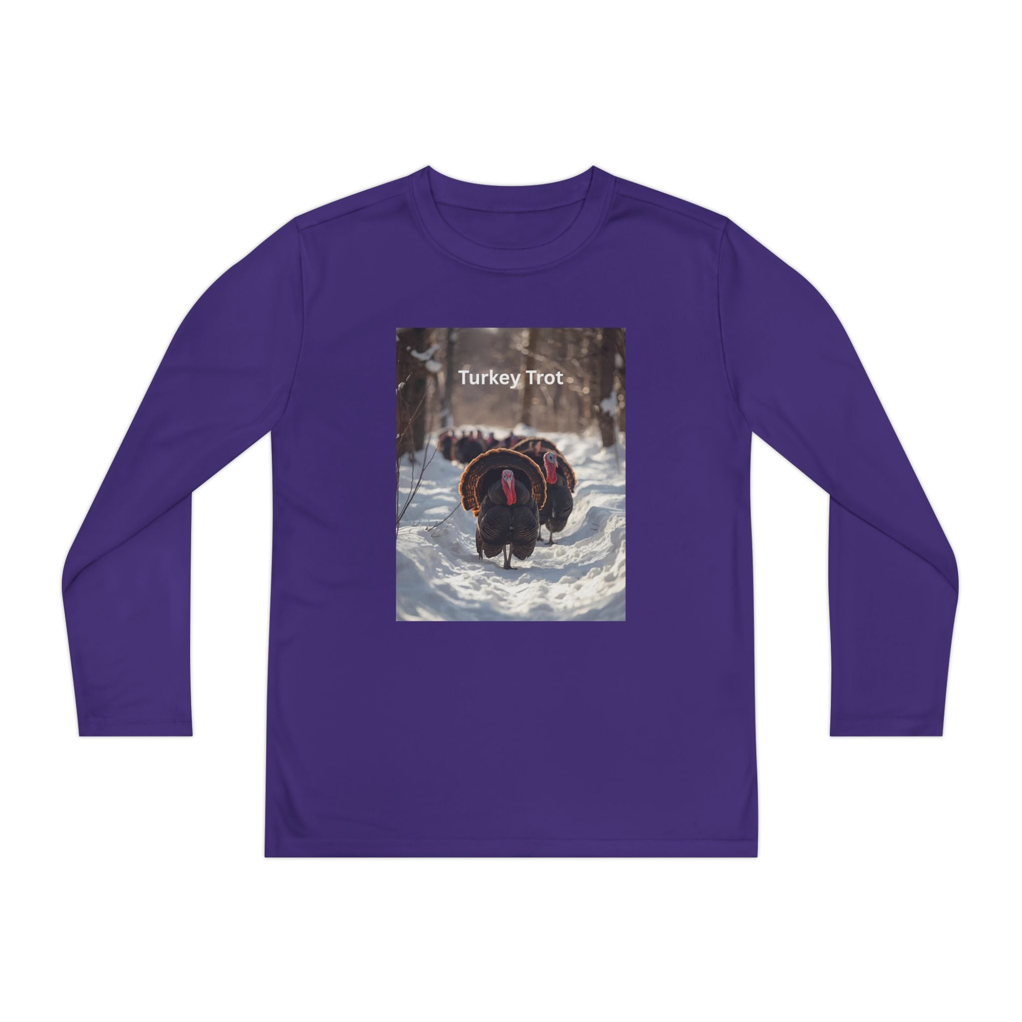 Youth Long Sleeve Turkey Trot Tee, Thanksgiving Shirt, Kids Running Shirt, Fall Apparel, Holiday Graphic Tee, Gift for Young Athletes