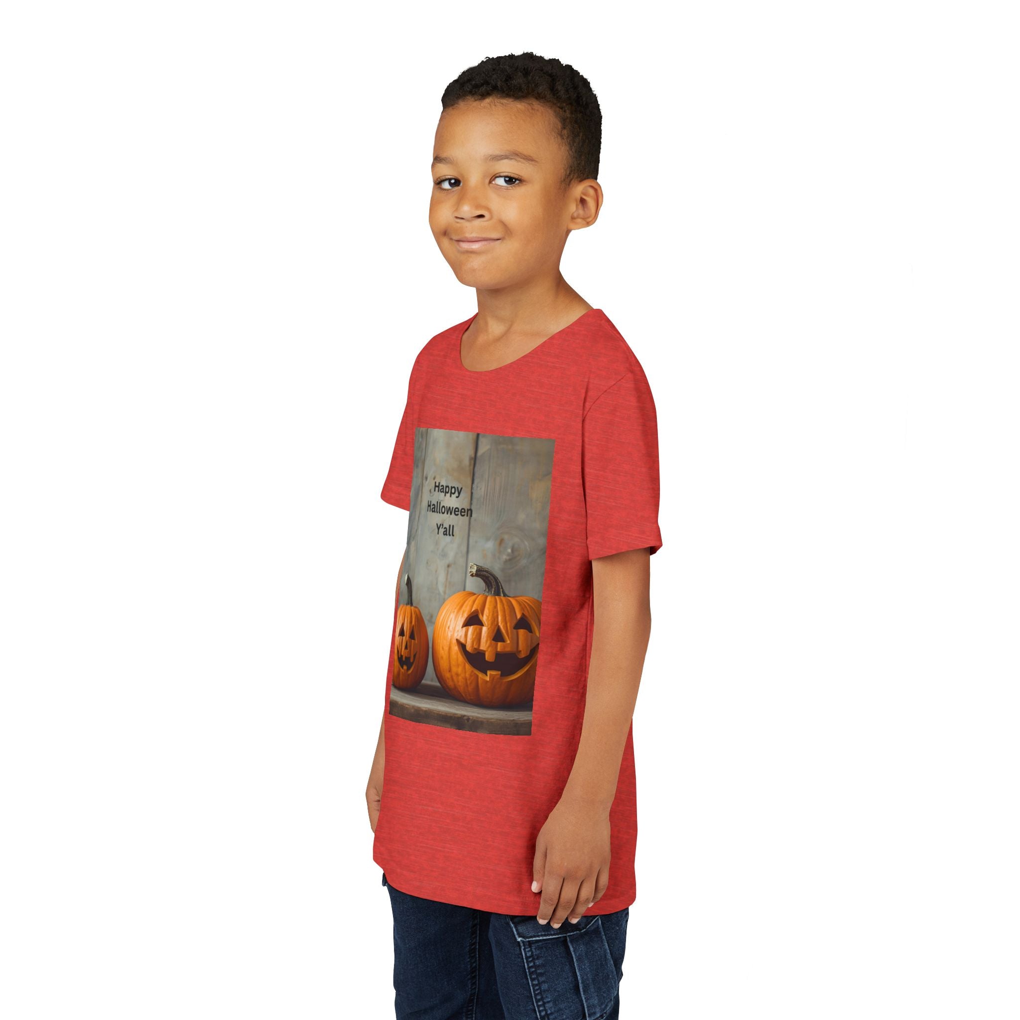 Halloween Pumpkin Youth Tee, Spooky Kids Shirt, Pumpkin Graphic Tee, Fall Celebration Gift, Trick or Treat Outfit