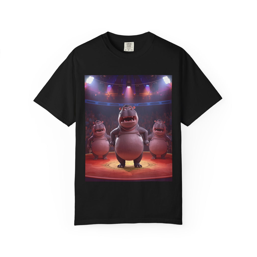 Fun Hippo Performance T-Shirt, Unisex Cotton Tee, Cartoon T-shirt, Gift for Kids, Animal Lover Shirt, Birthday Party Apparel