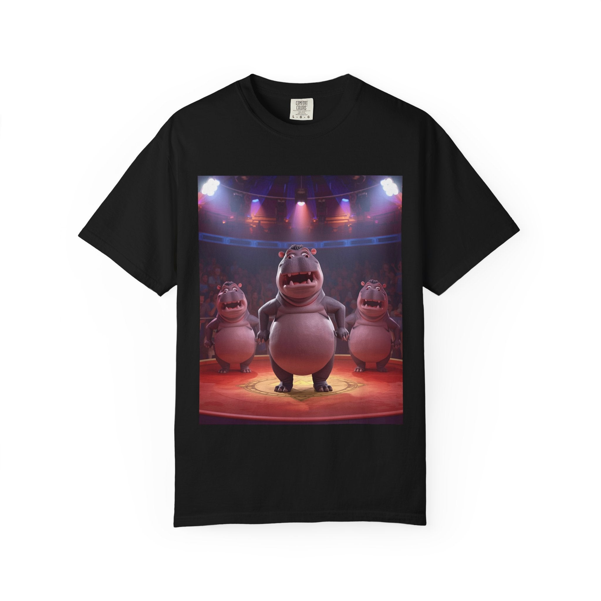 Fun Hippo Performance T-Shirt, Unisex Cotton Tee, Cartoon T-shirt, Gift for Kids, Animal Lover Shirt, Birthday Party Apparel