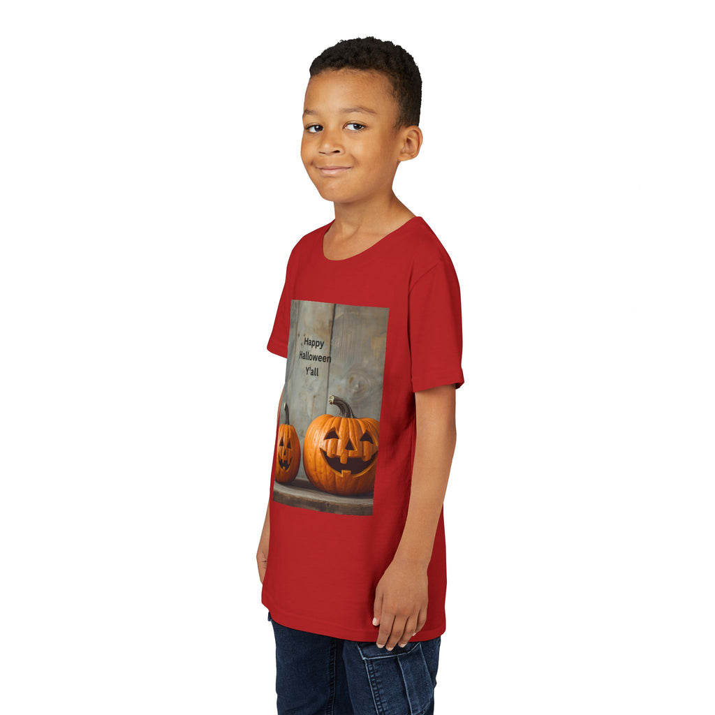 Halloween Pumpkin Youth Tee, Spooky Kids Shirt, Pumpkin Graphic Tee, Fall Celebration Gift, Trick or Treat Outfit