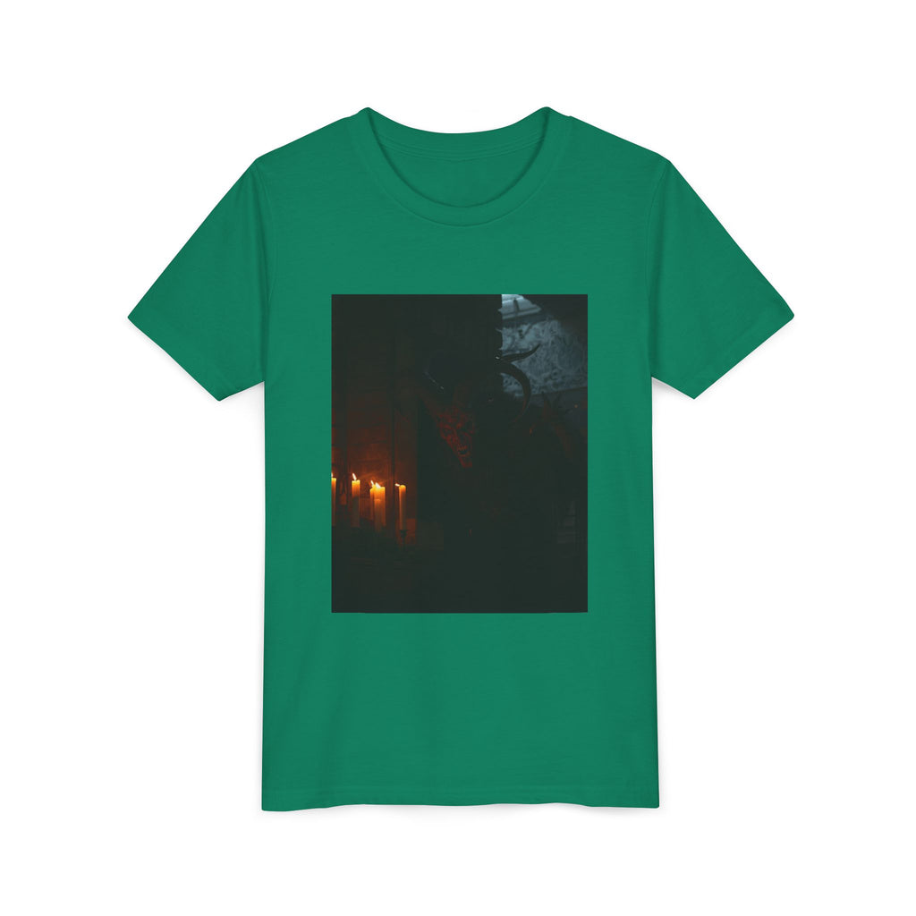 Spooky Halloween Pumpkin Shadow Youth Short Sleeve Tee