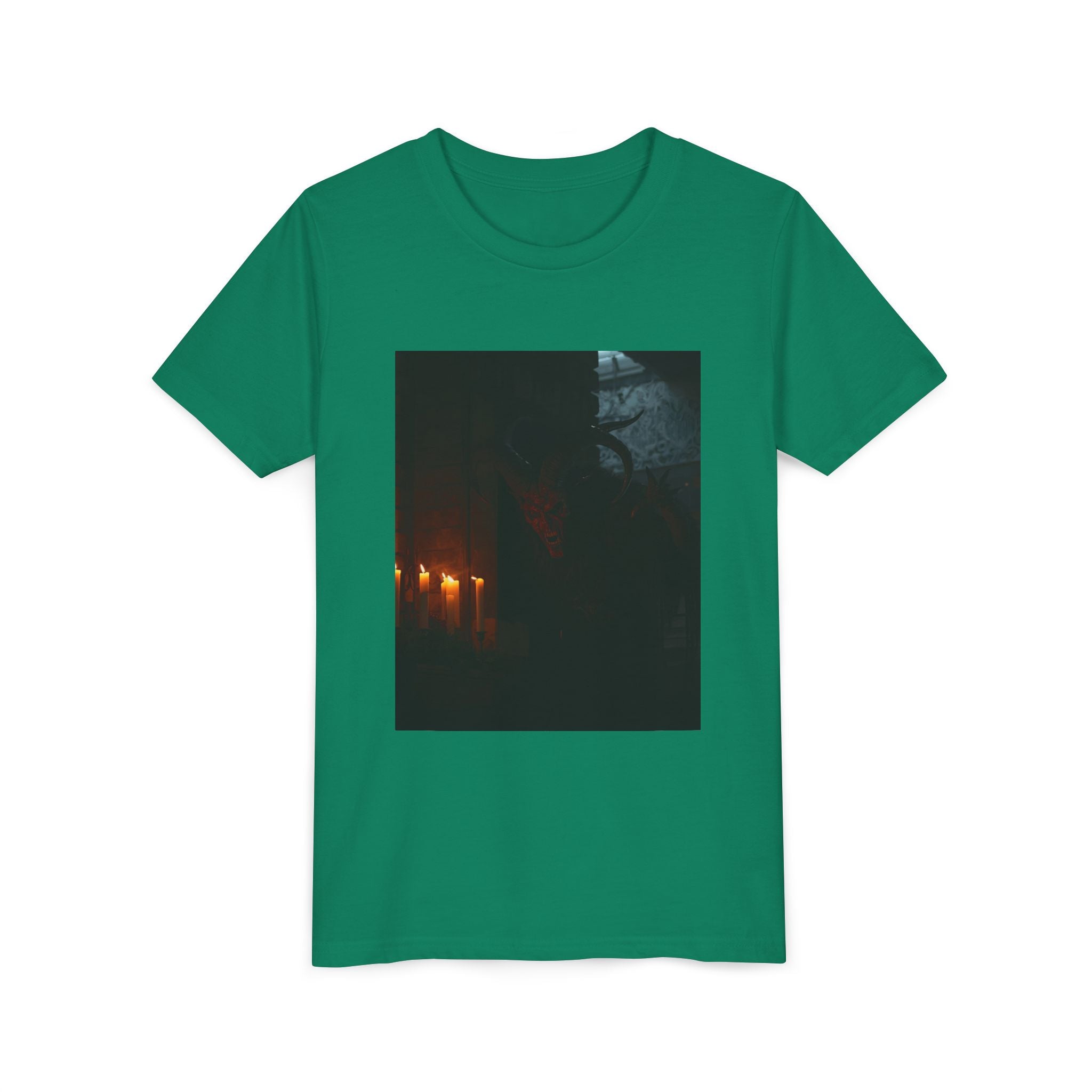 Spooky Halloween Pumpkin Shadow Youth Short Sleeve Tee