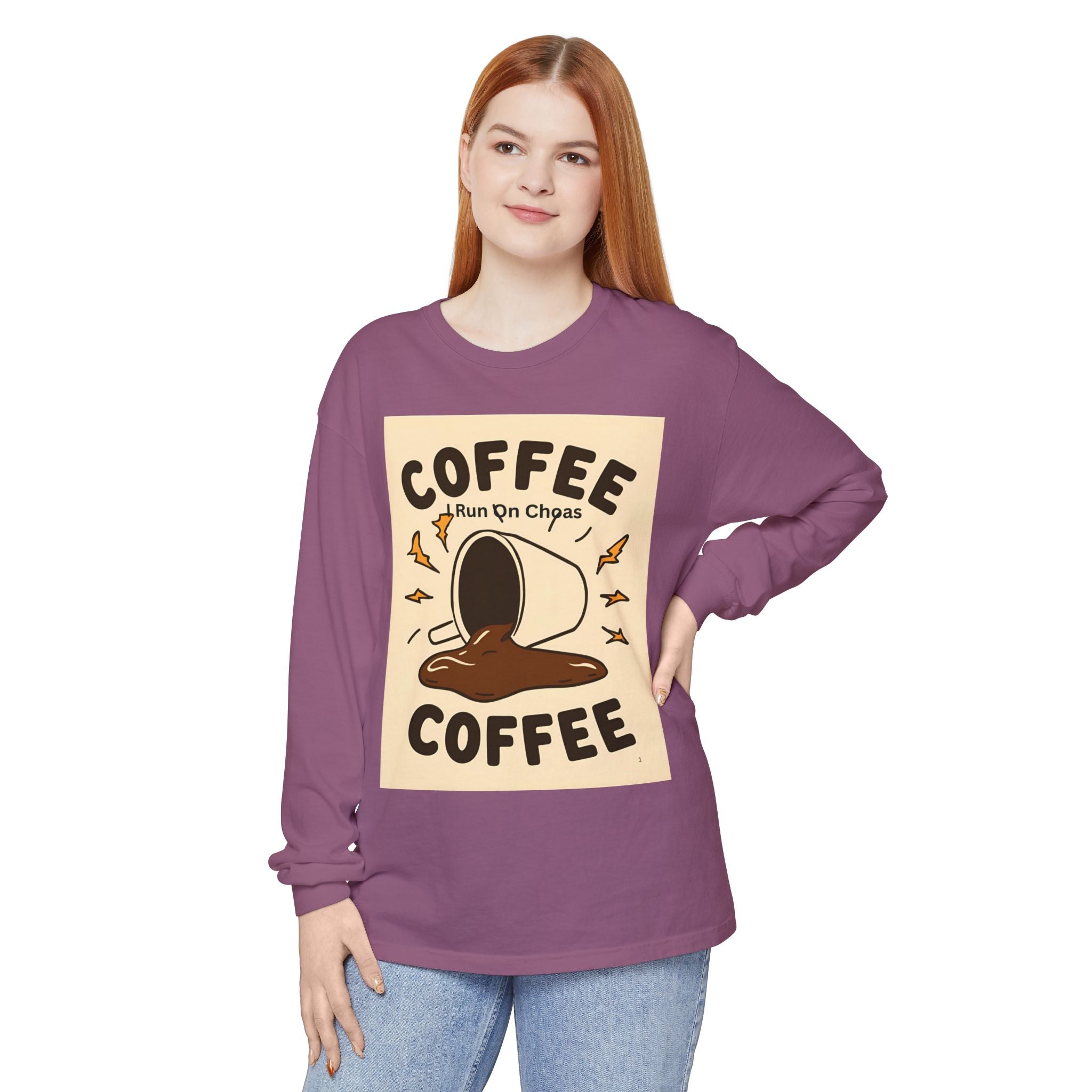 Coffee Coffee Unisex Garment-dyed Long Sleeve T-Shirt